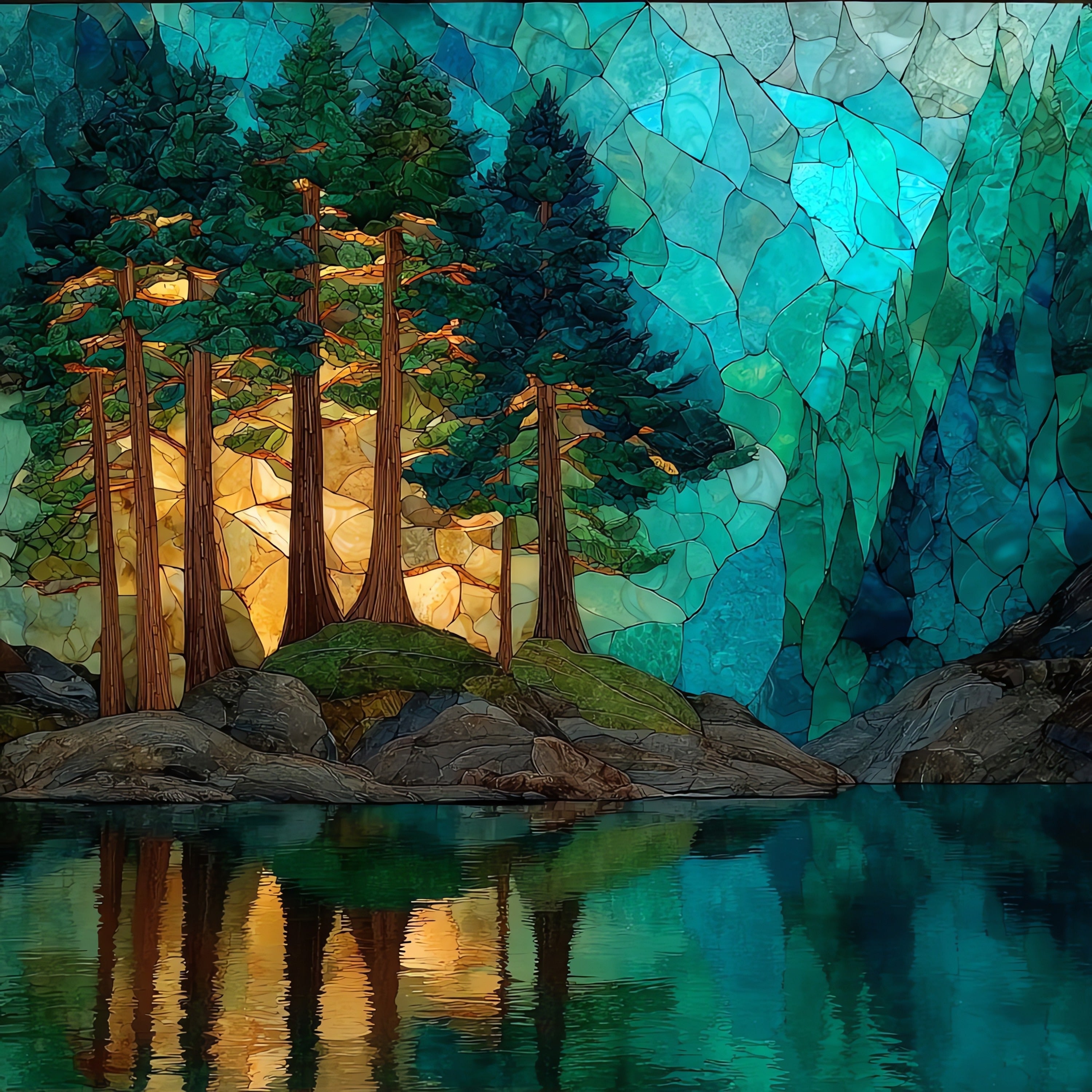Salish-Kootenai west-side ancestral homeland — ceramic art tile