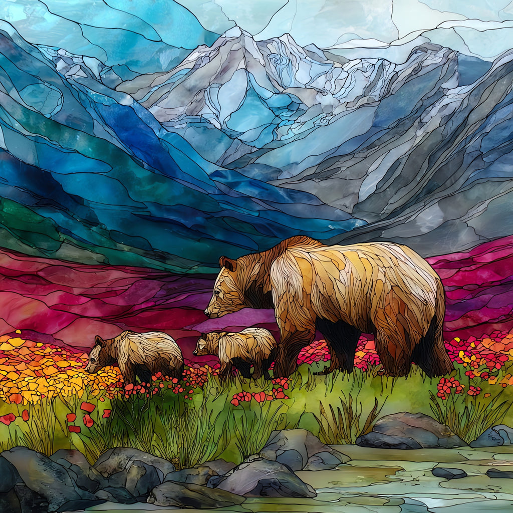 Denali National Park blueberry tundra — ceramic art tile