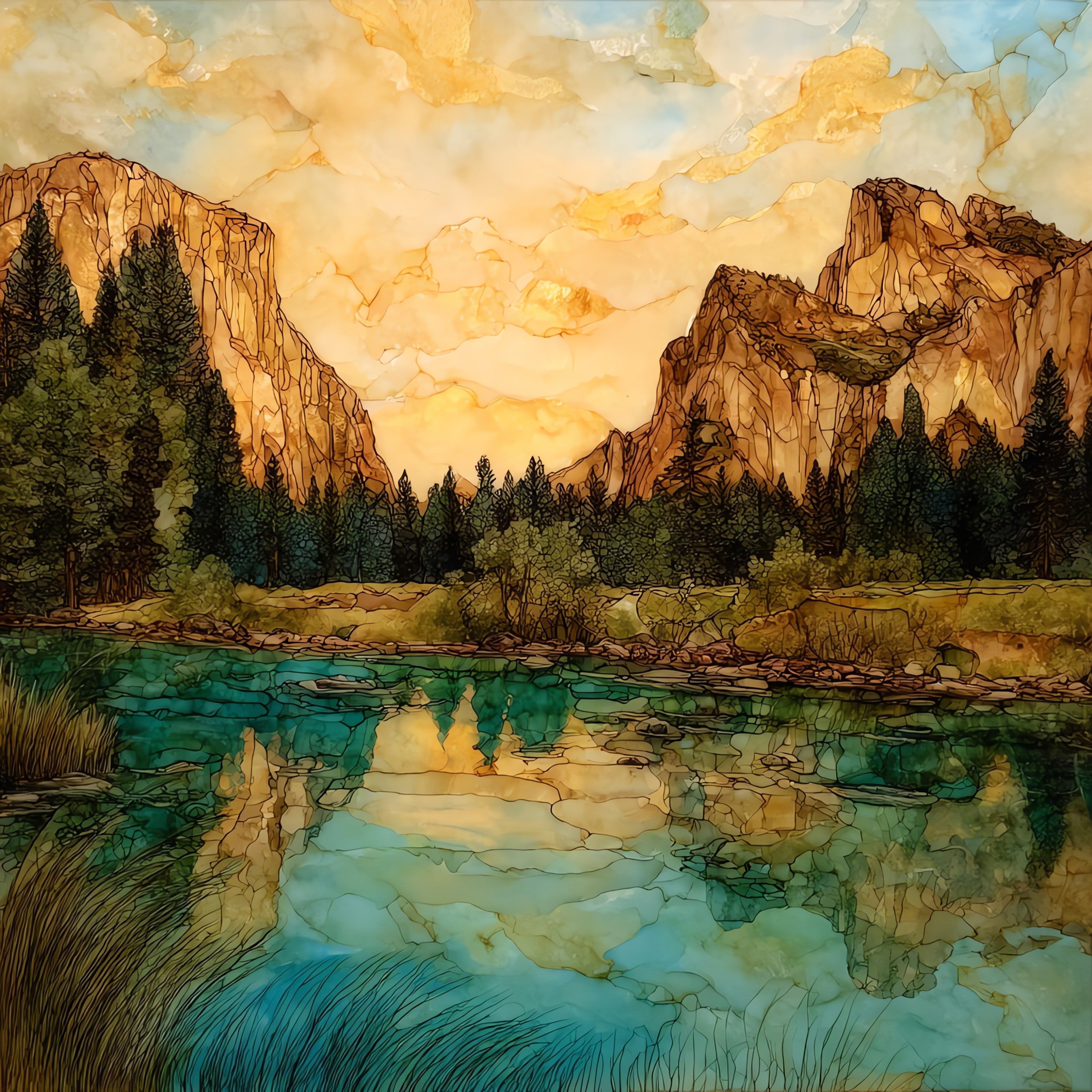 Cathedral Rocks — ceramic art tile