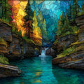 Avalanche Creek gorge — ceramic art tile