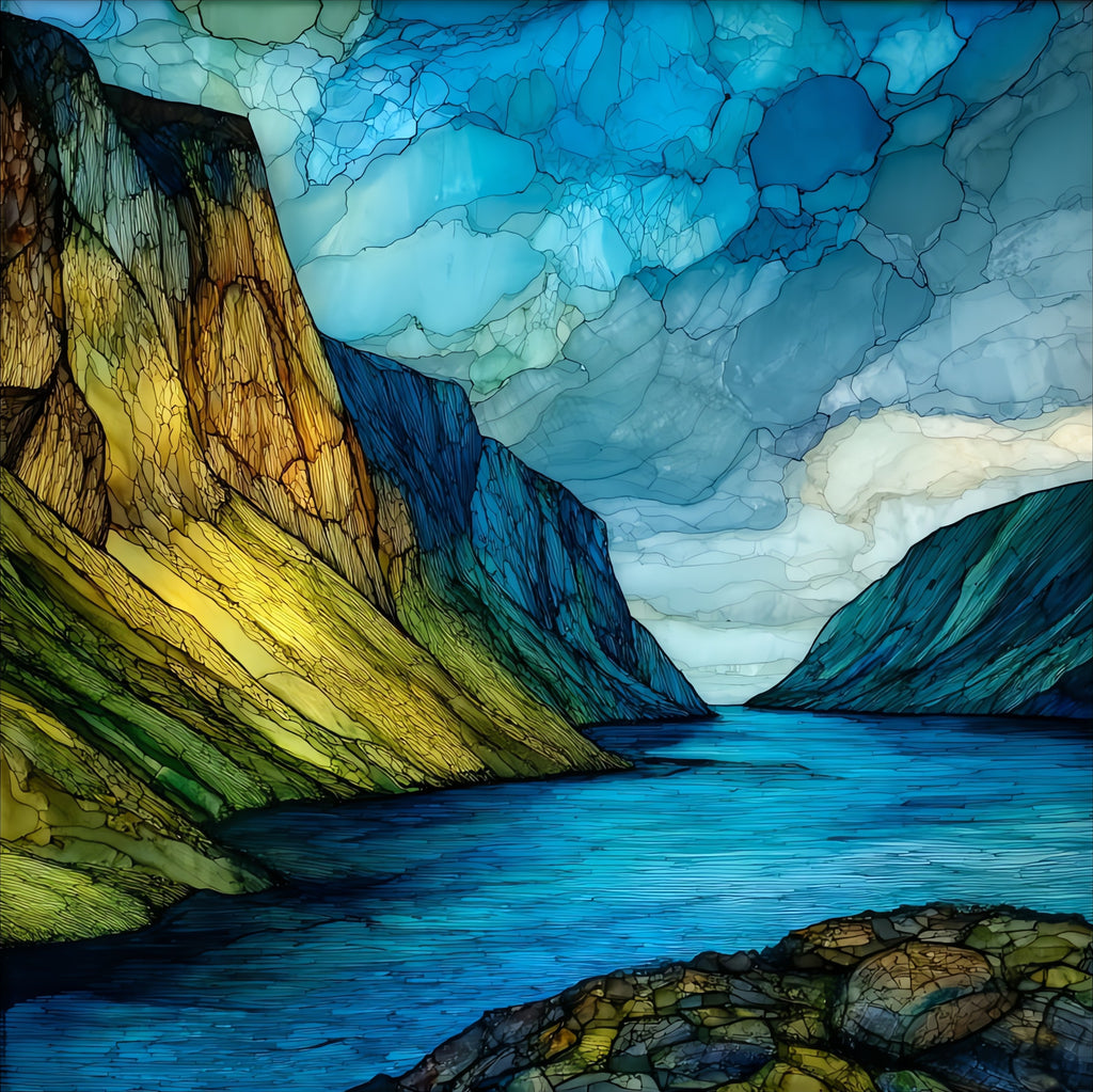 Mount Hor across Lake Willoughby — ceramic art tile
