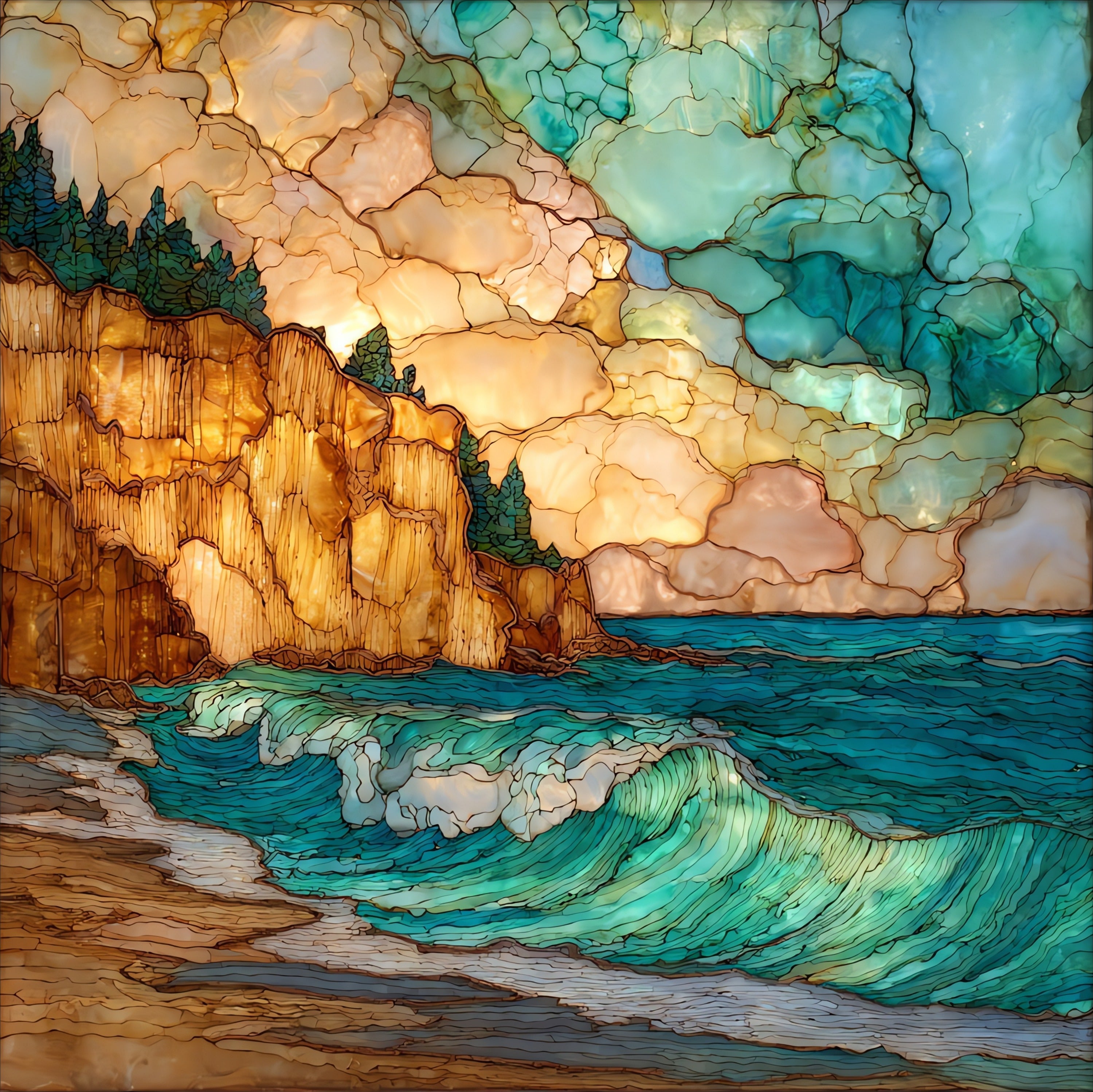 Point Dume Malibu — ceramic art tile