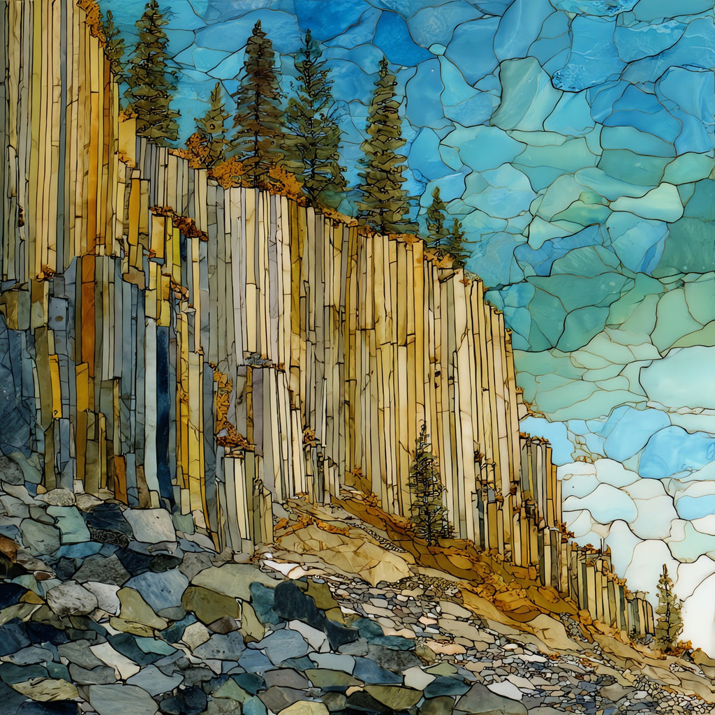 Devils Postpile — ceramic art tile