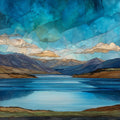 Blue Mesa Reservoir sunset — ceramic art tile