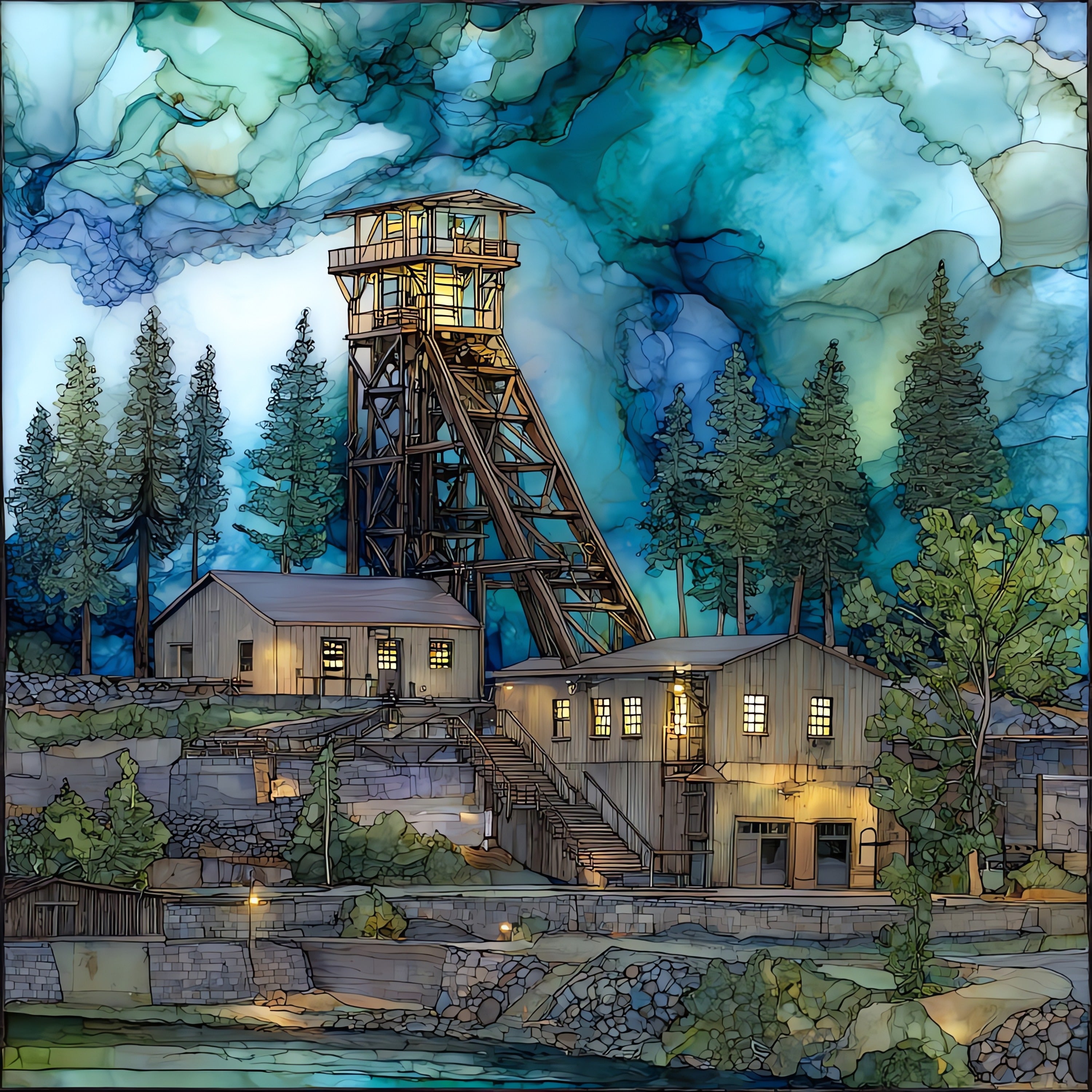 the Black Hills Mining — ceramic art tile