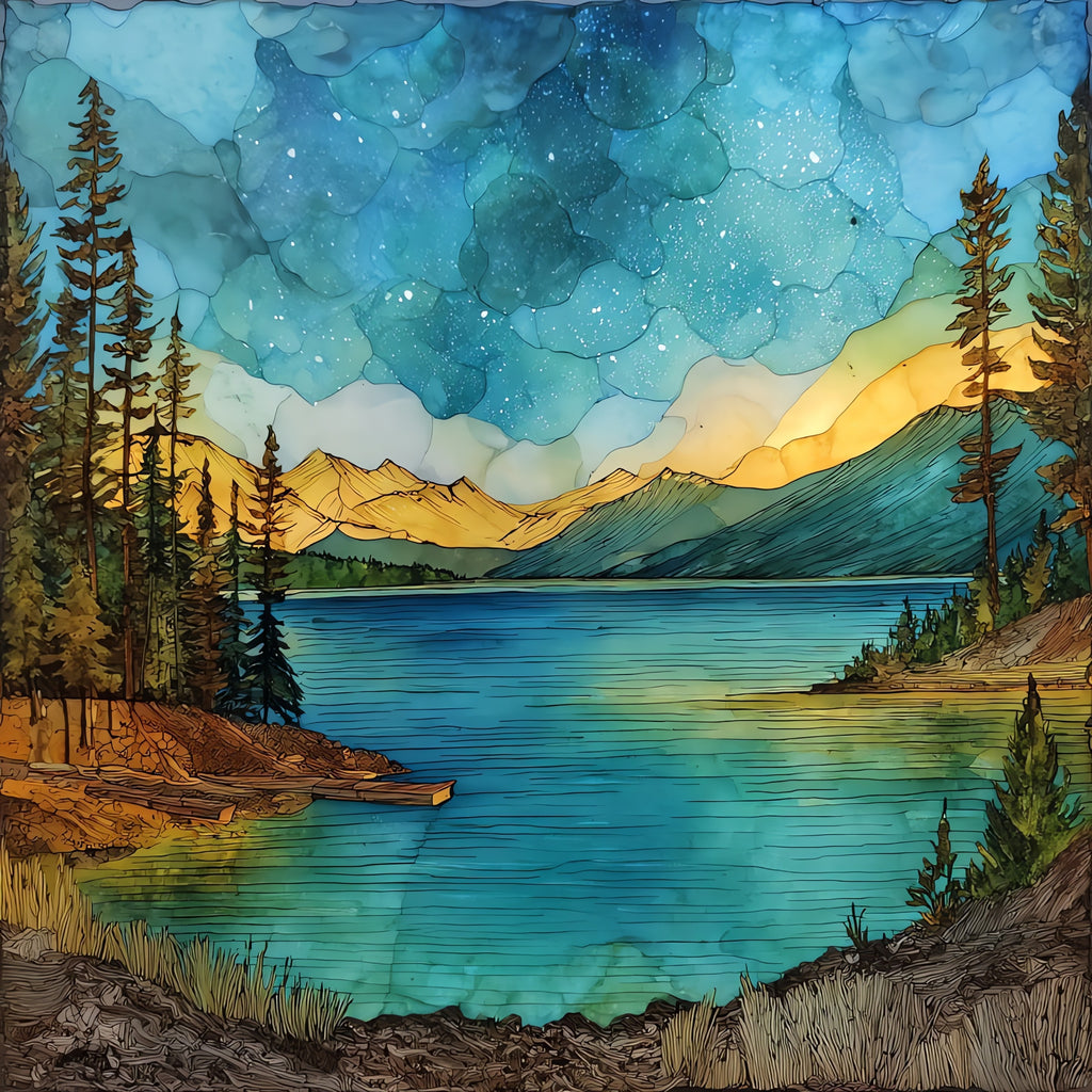 Salmon Lake — ceramic art tile