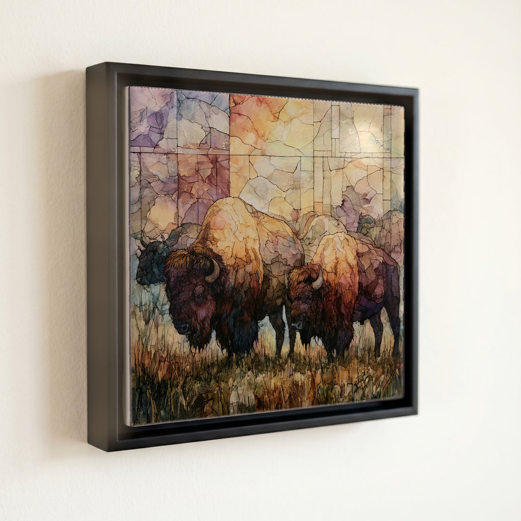 a bison herd — front