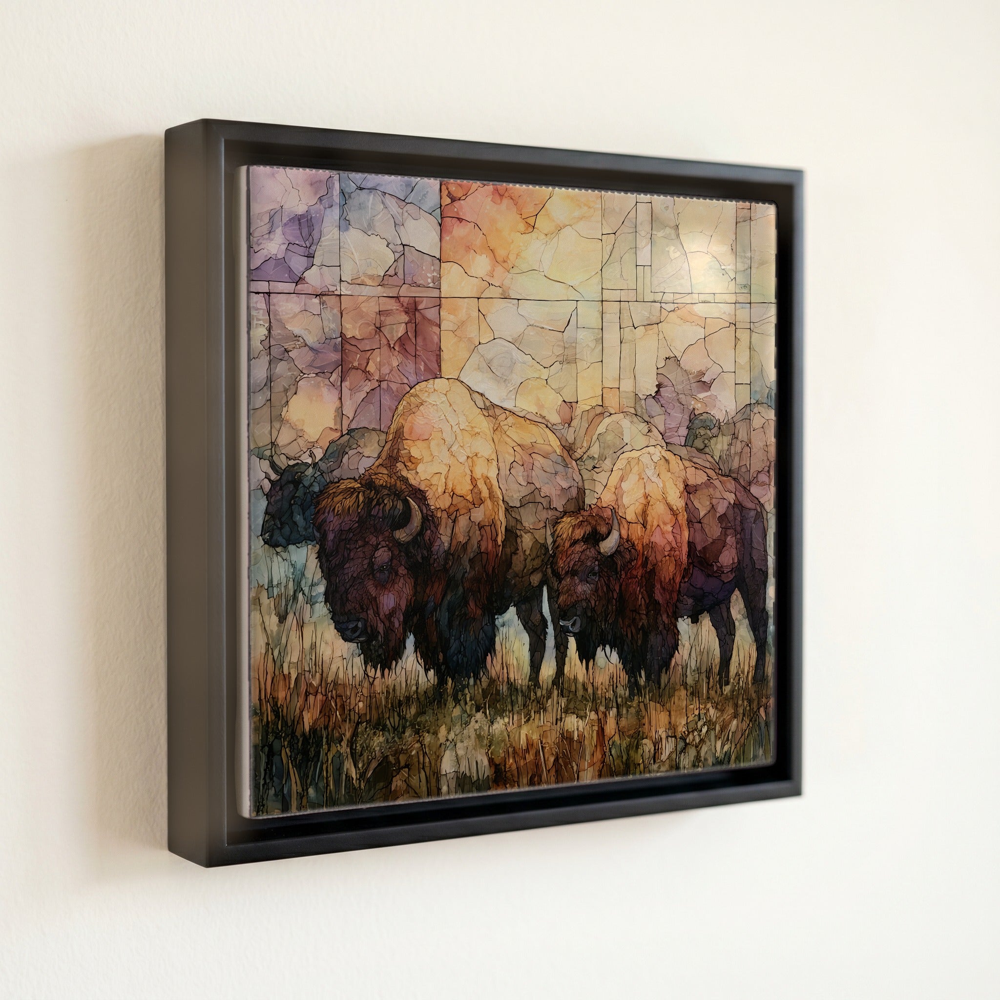 a bison herd — front