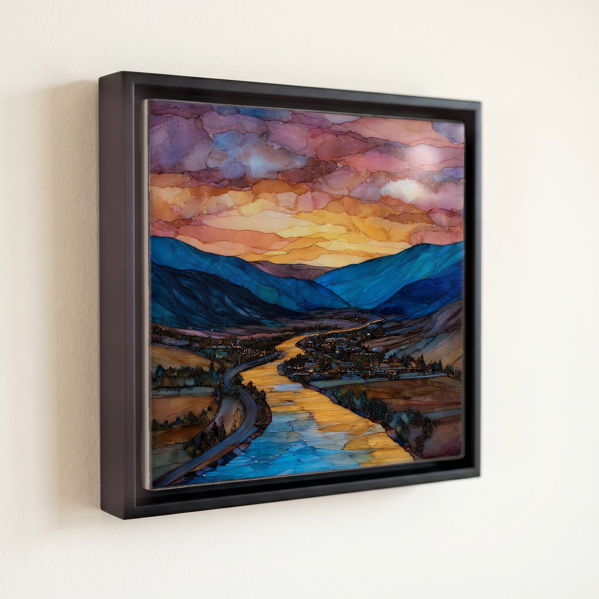 Steamboat Springs at sunset Yampa Valley Ceramic Art Tile — front