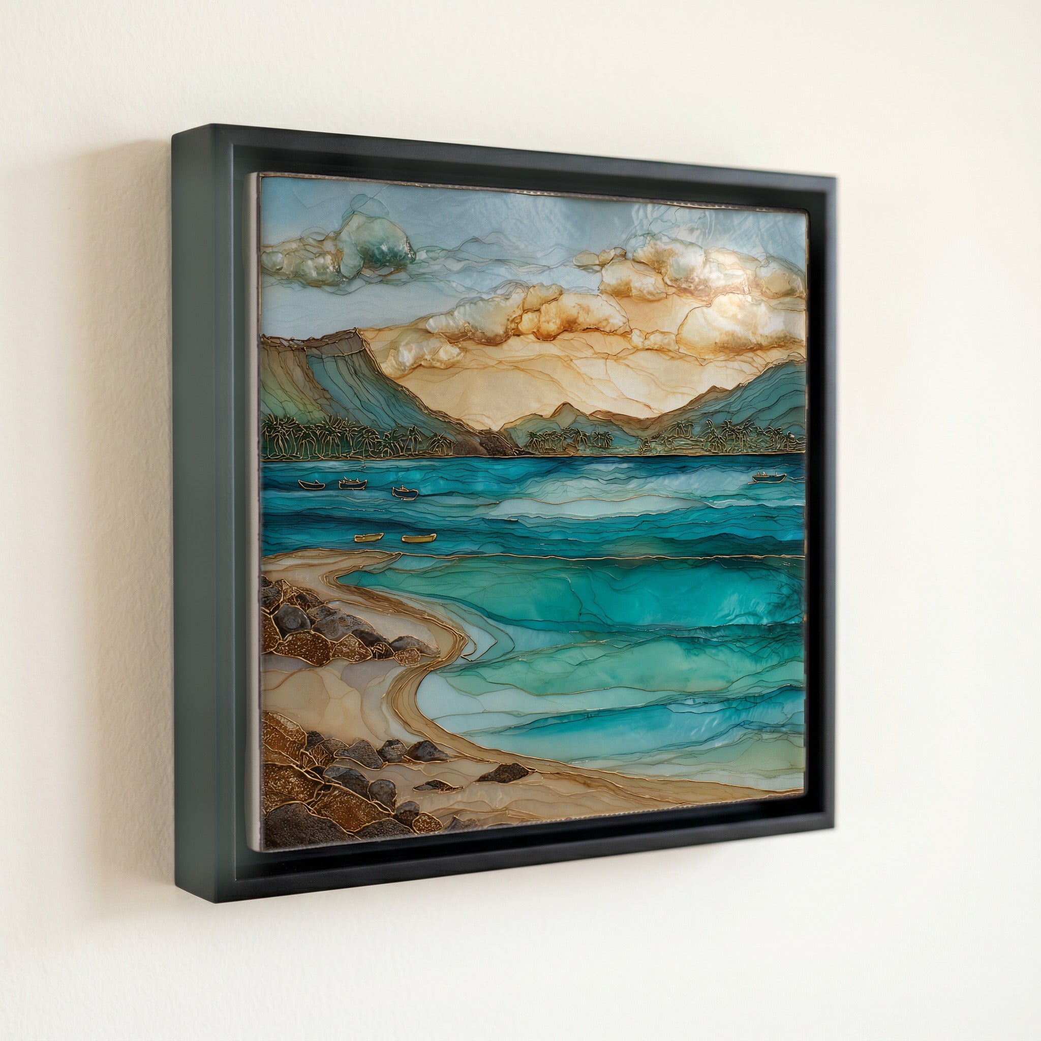 Kailua Beach Oahu Ceramic Art Tile — front