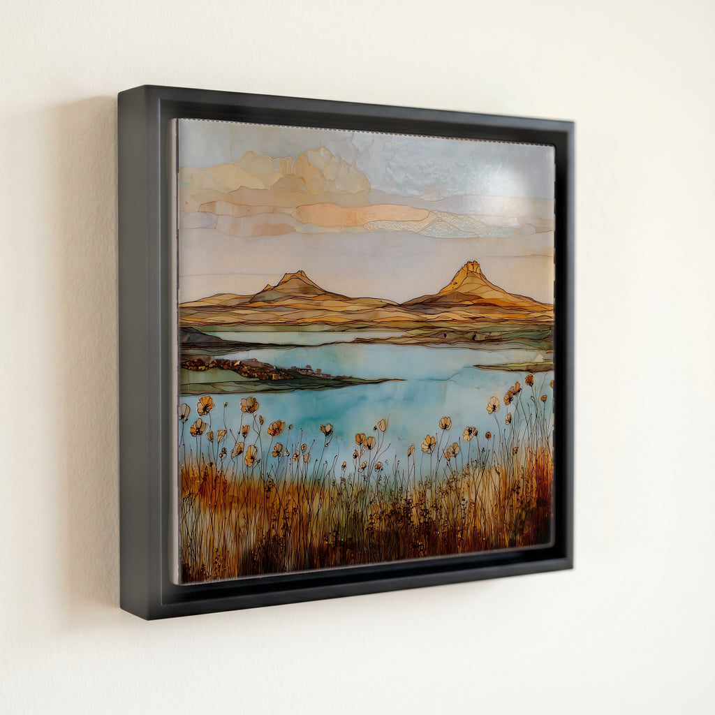 Two Buttes reservoir Ceramic Art Tile — front
