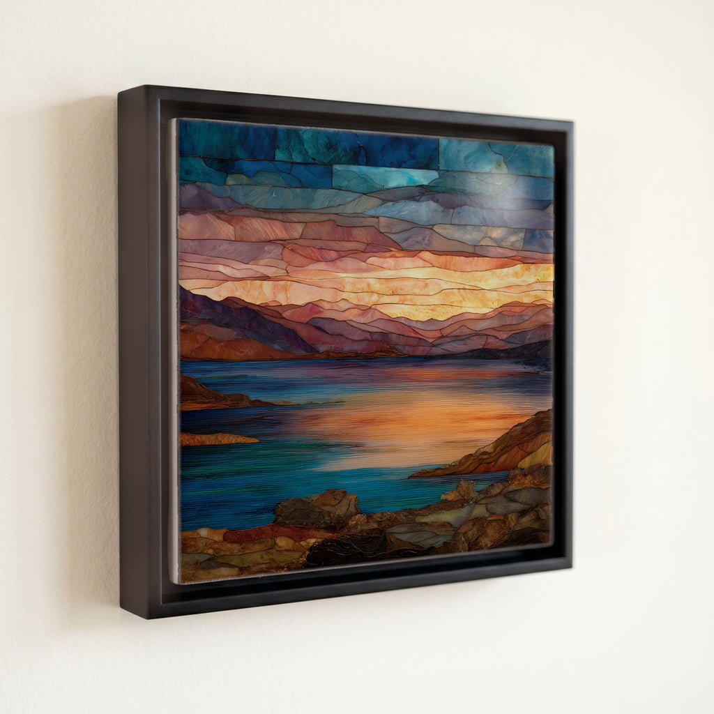 Blue Mesa Reservoir sunset Ceramic Art Tile — front