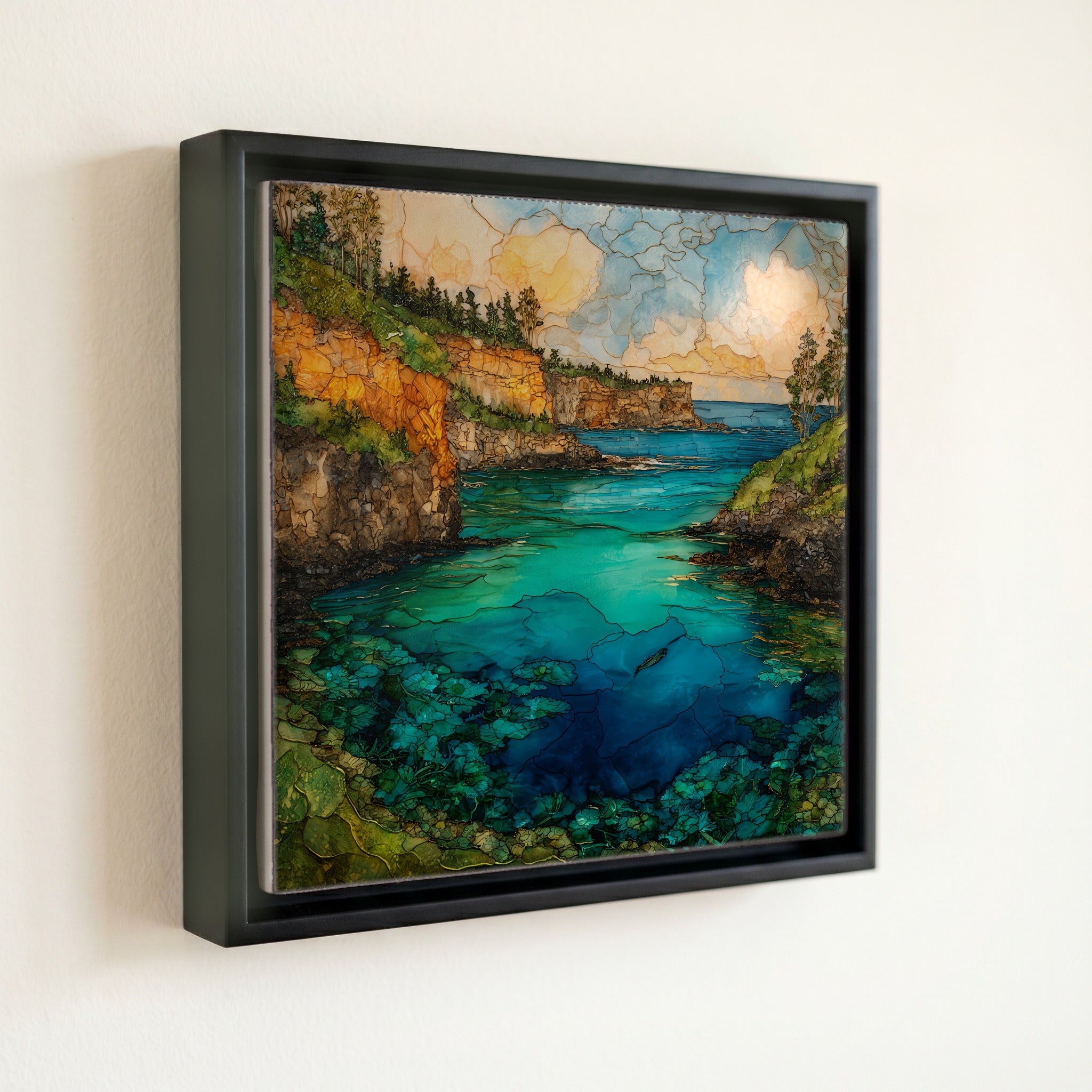 Honolua Bay Maui Ceramic Art Tile — front