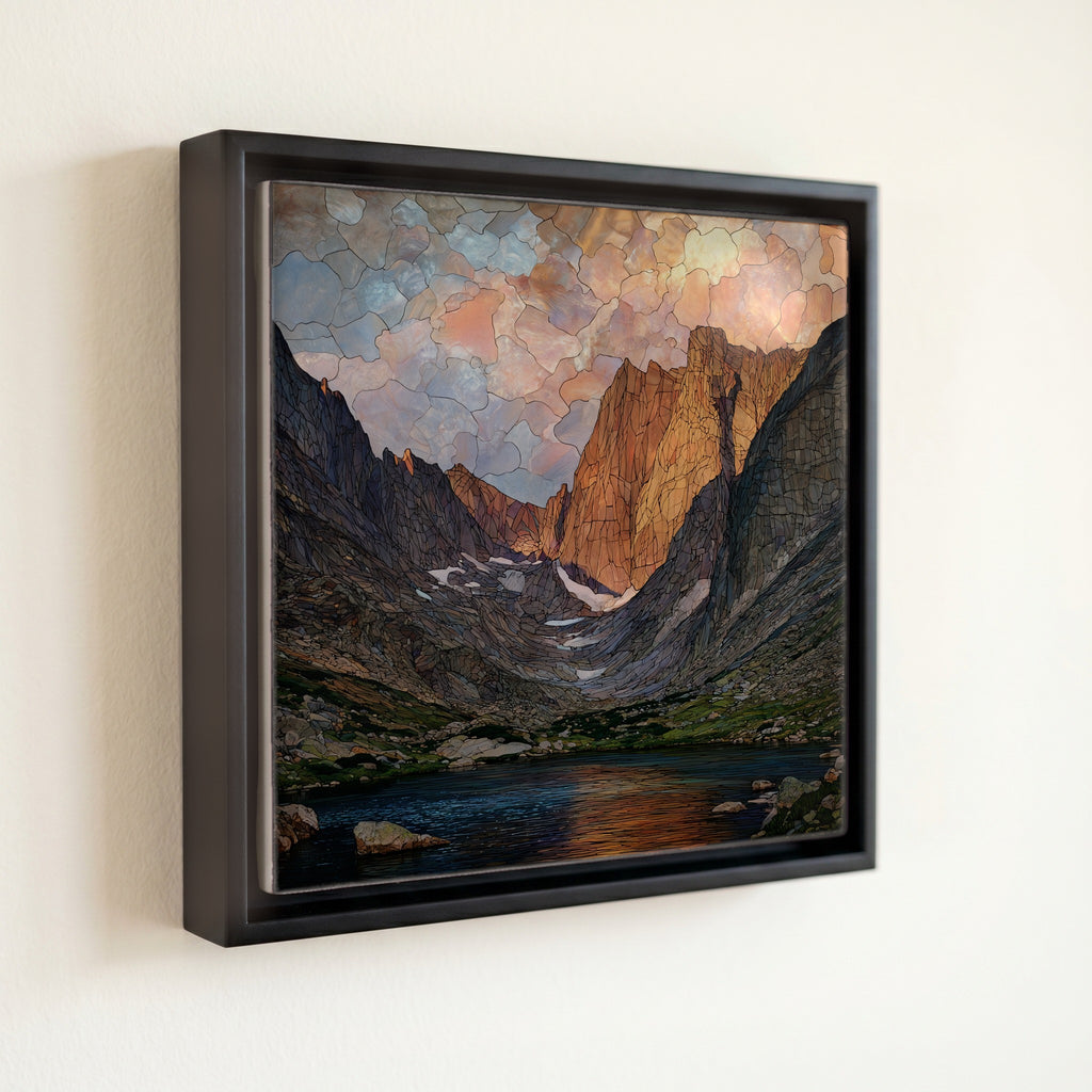 Longs Peak Diamond face Rocky Mountain National Park Ceramic Art Tile — front