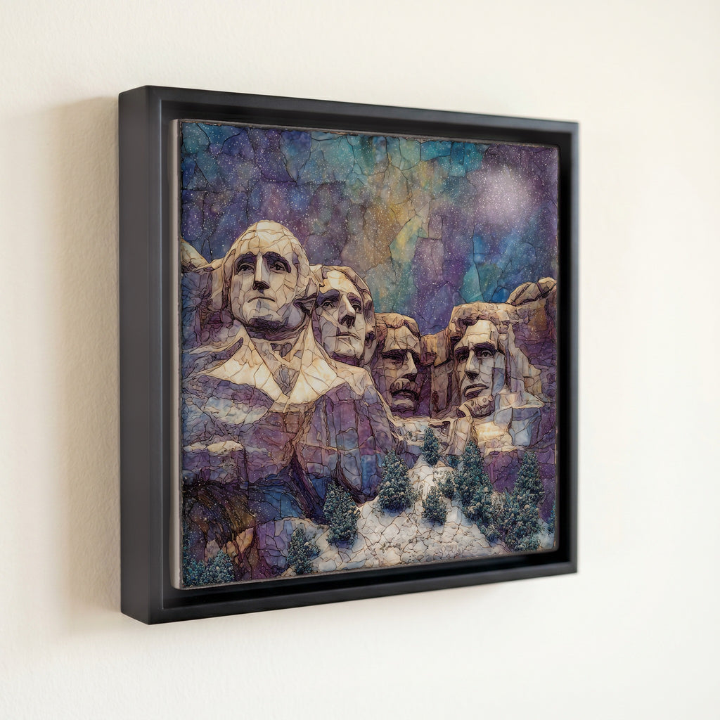 Mount Rushmore winter snow — front