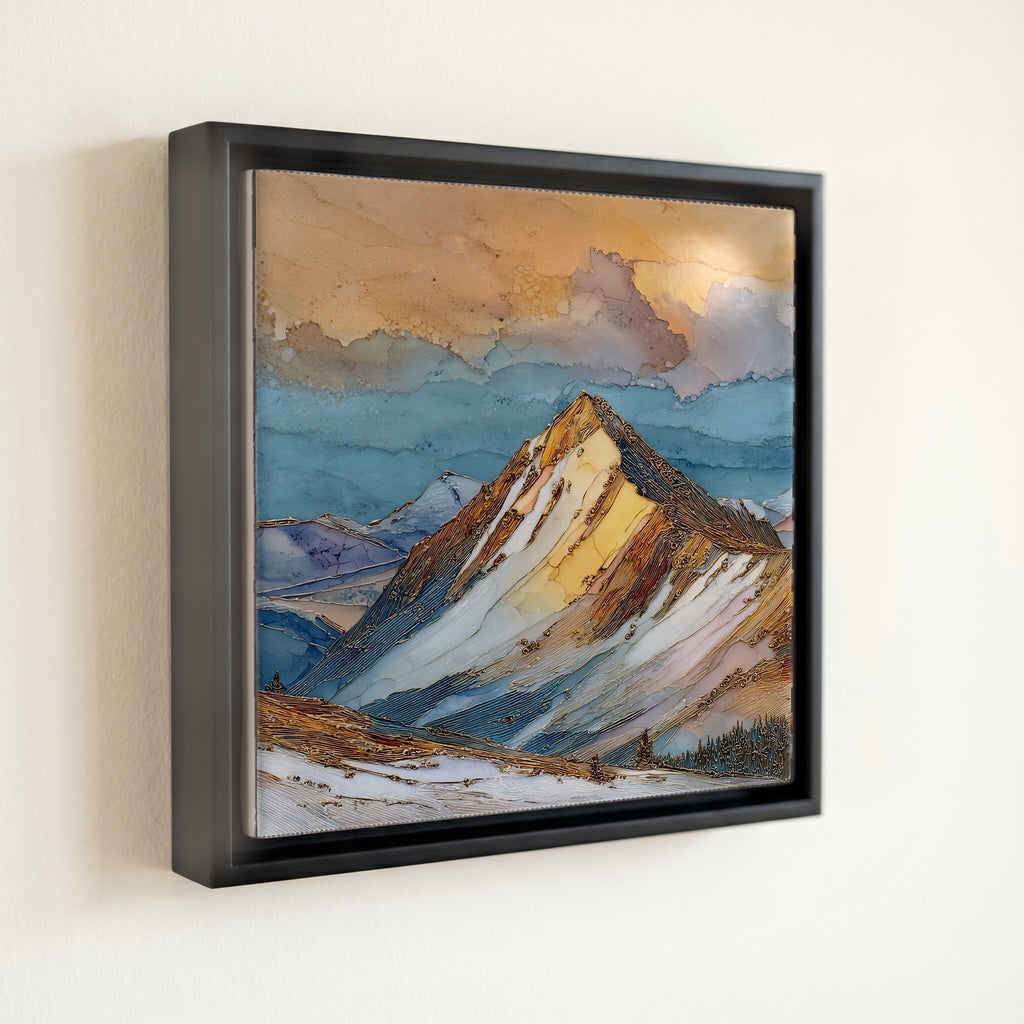 Quandary Peak in winter Tenmile Range Ceramic Art Tile — front
