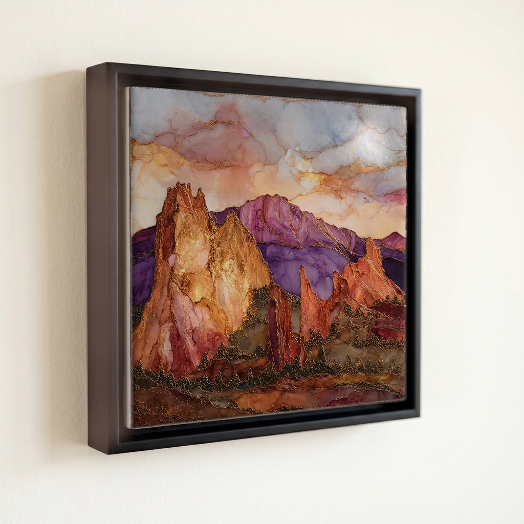 Pikes Peak from Garden of the Gods Front Range Ceramic Art Tile — front