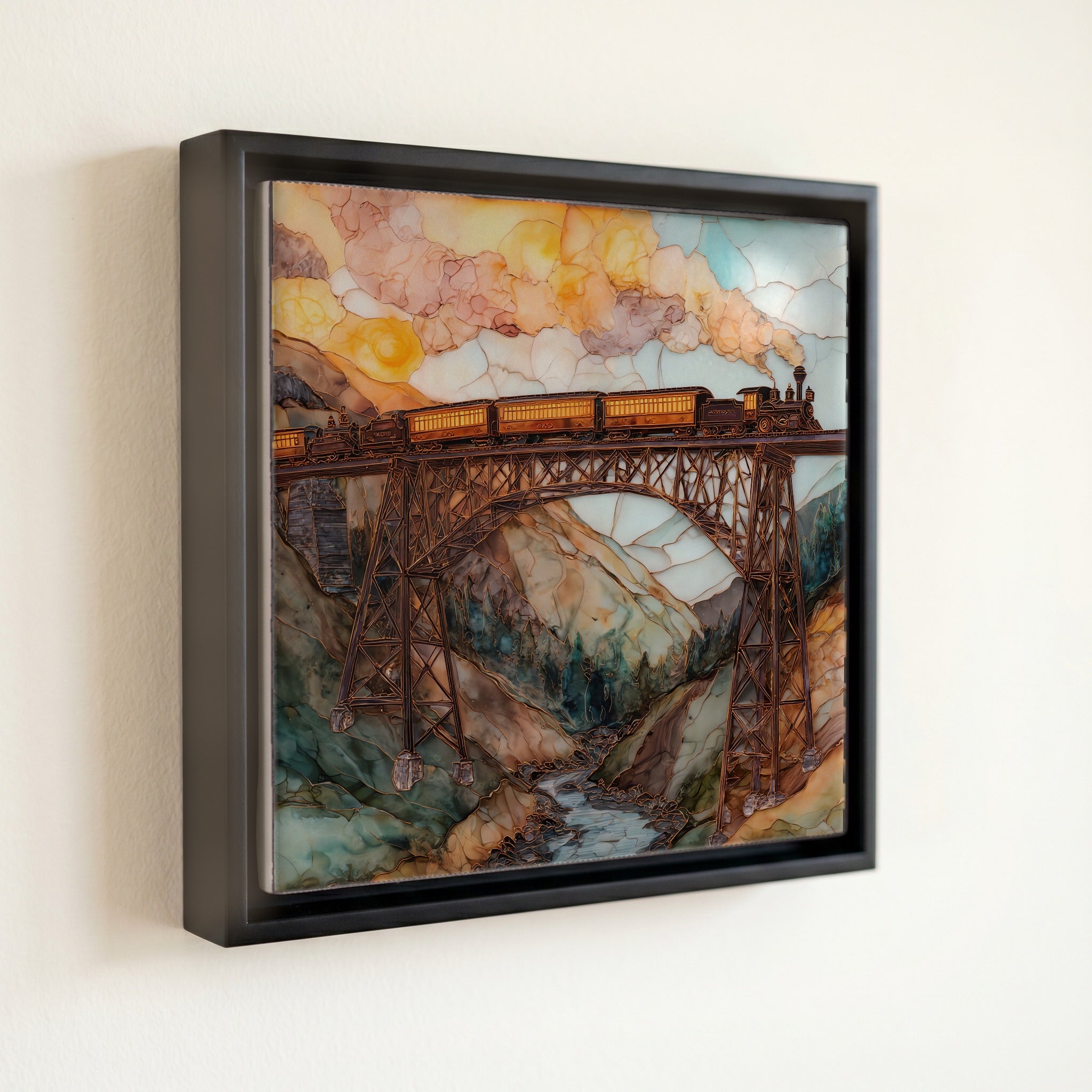 Georgetown Loop steam train Front Range Ceramic Art Tile — front
