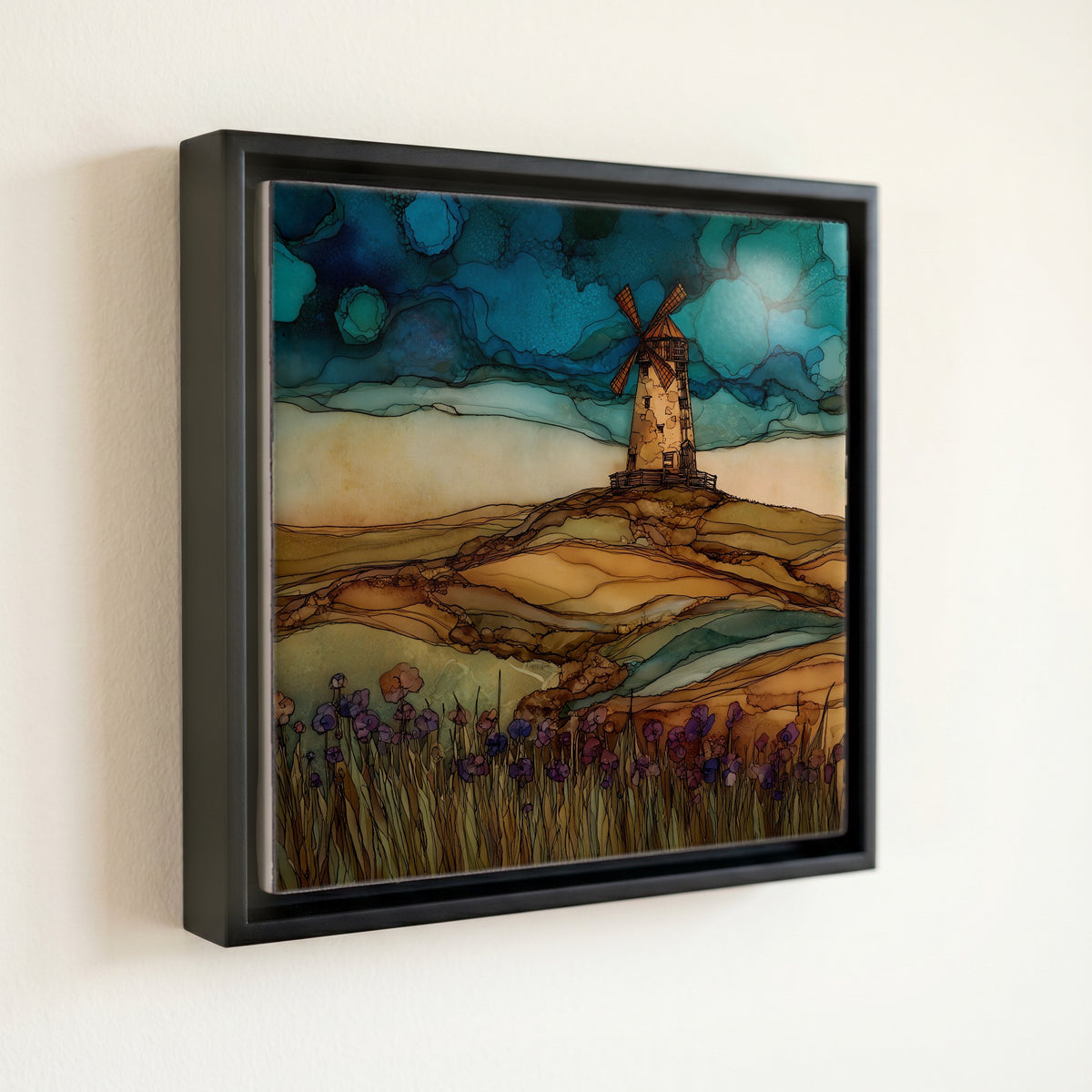 a lone Sandhills windmill — front
