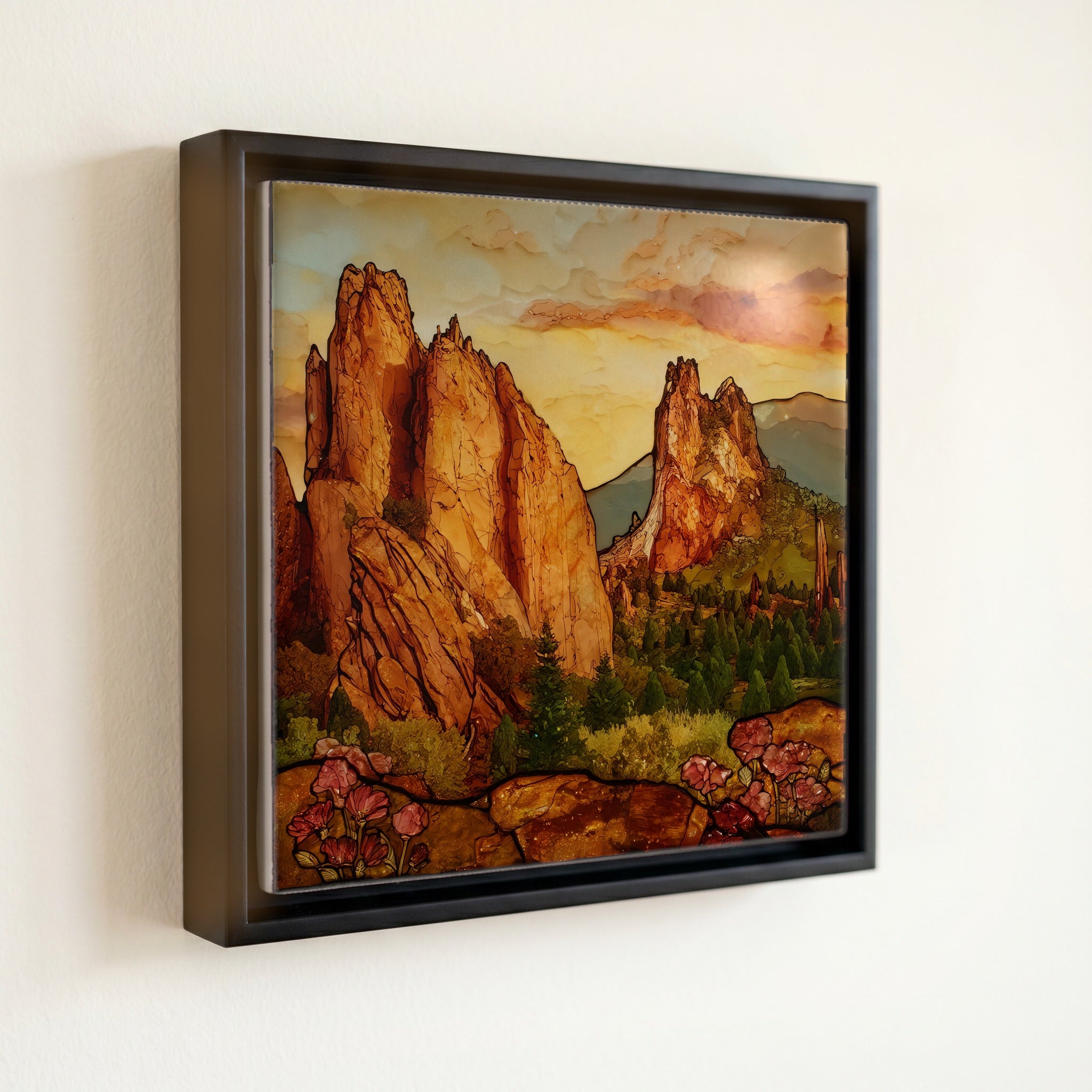 Garden of the Gods Balanced Rock Front Range Ceramic Art Tile — front