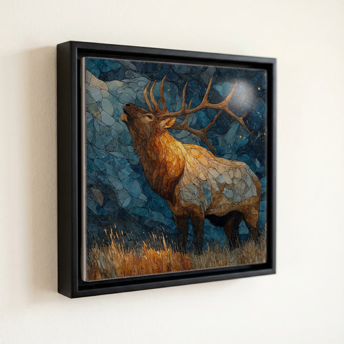 a bull elk bugling — front