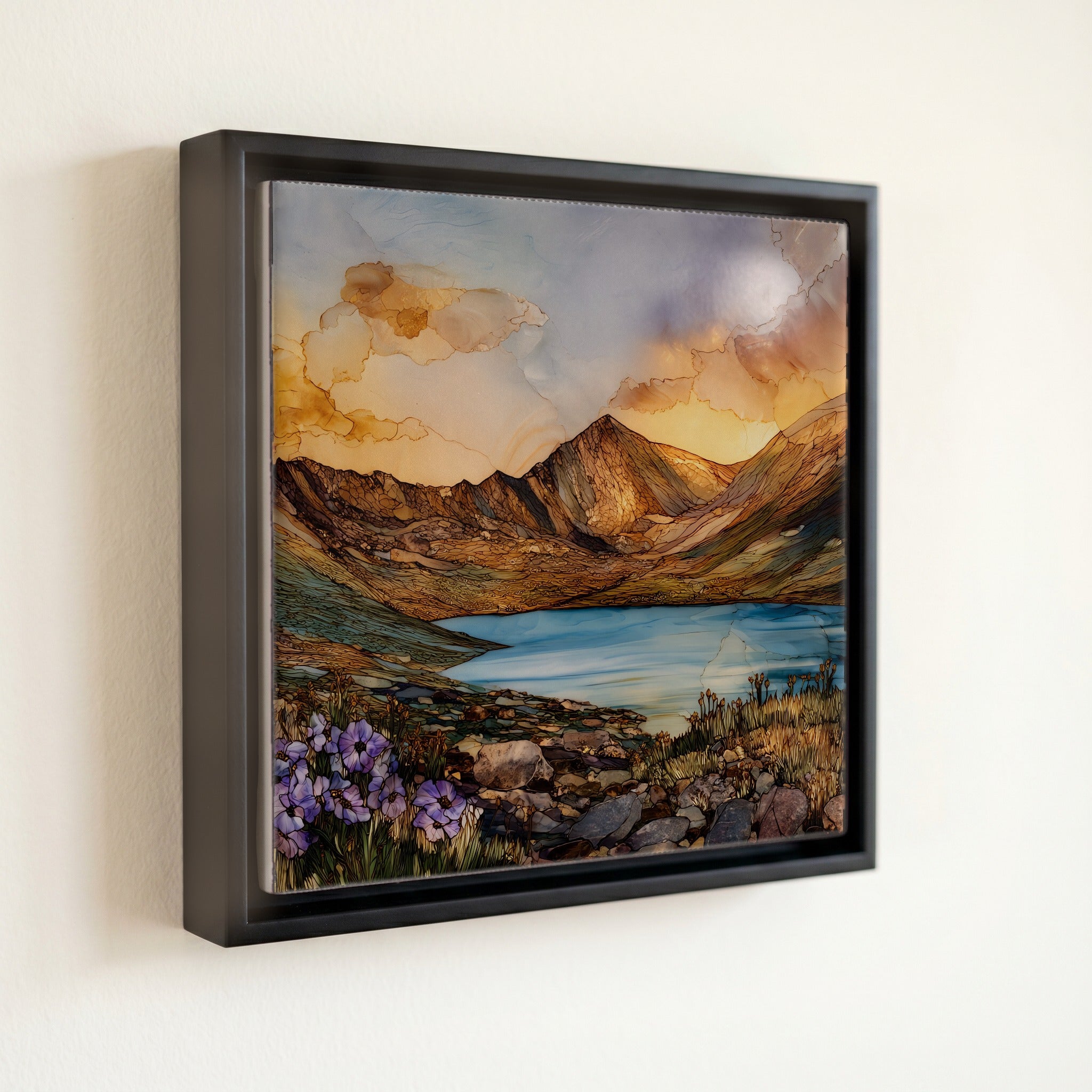 Mount Evans Summit Lake Front Range Ceramic Art Tile — front