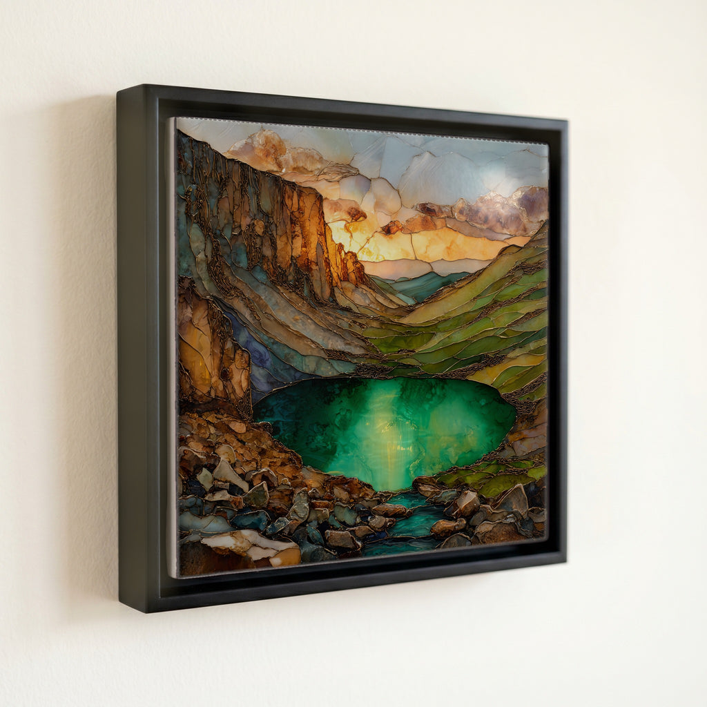 Emerald Lake below Hallett Rocky Mountain National Park Ceramic Art Tile — front