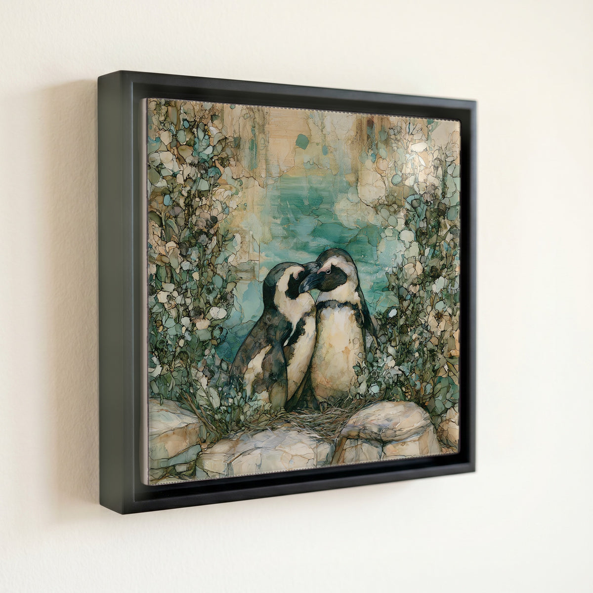 two African penguins — front