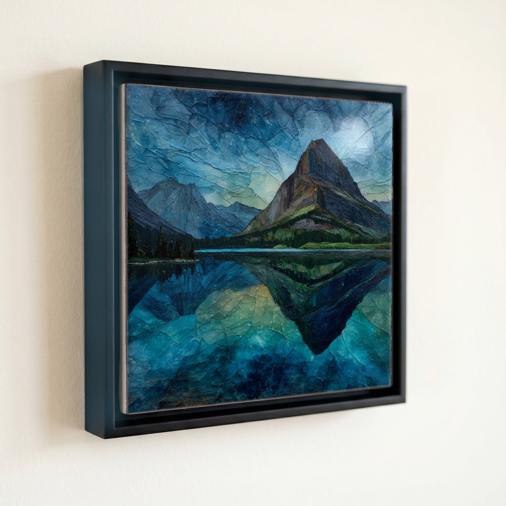 Swiftcurrent Lake reflecting the — front