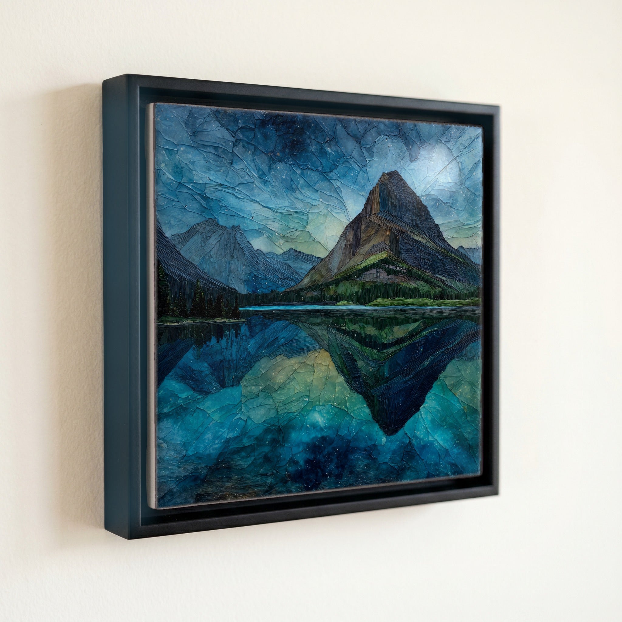Swiftcurrent Lake reflecting the — front