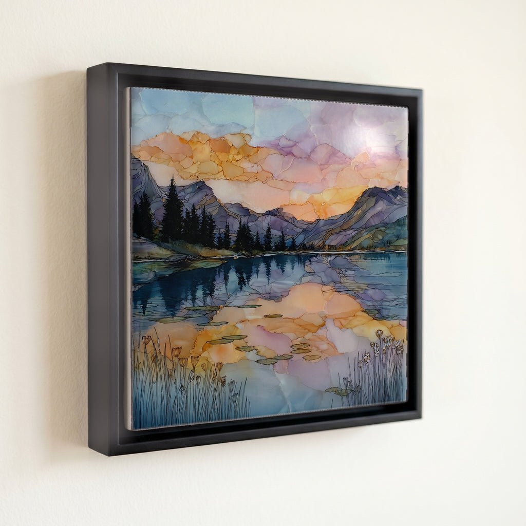 Sprague Lake reflection Rocky Mountain National Park Ceramic Art Tile — front
