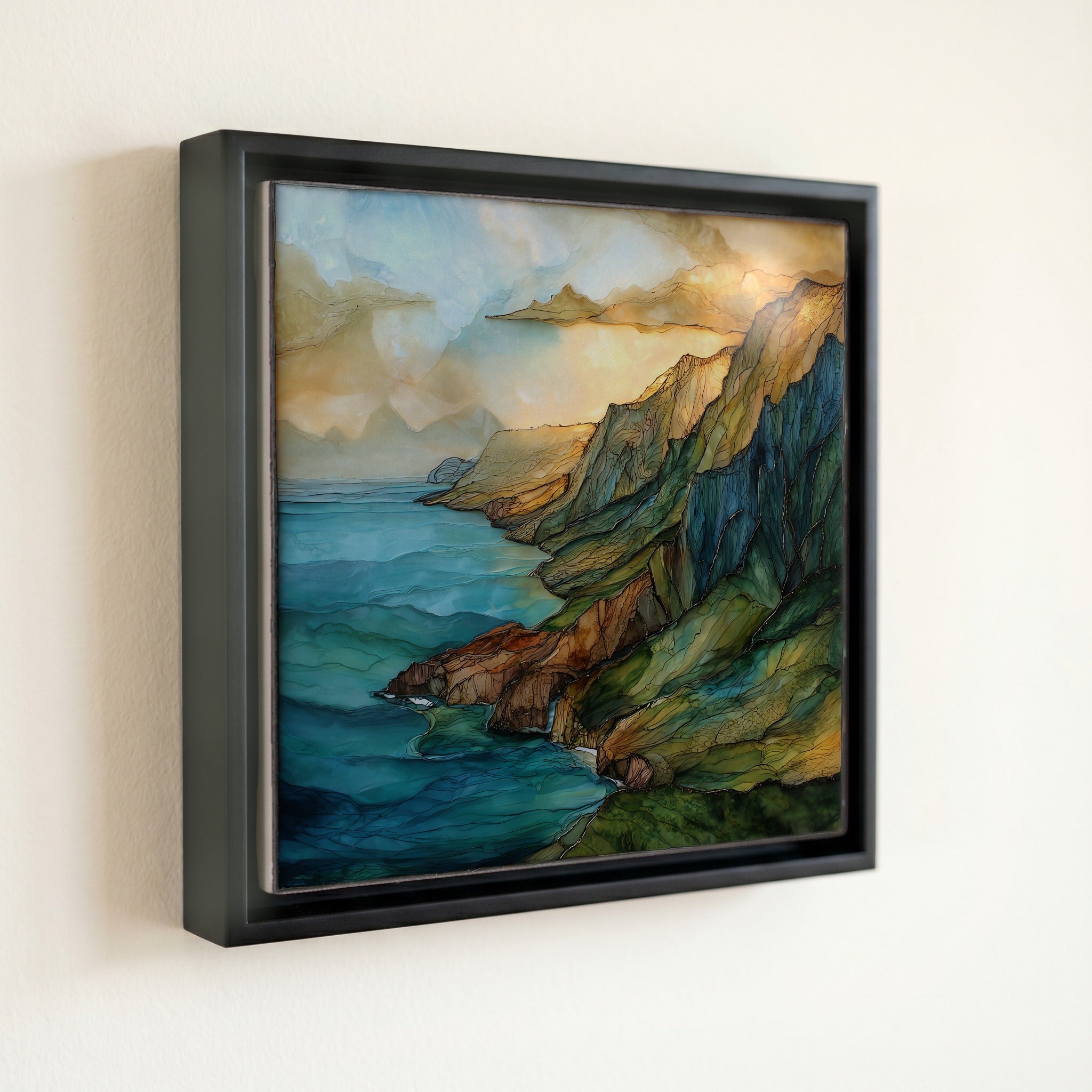 Na Pali Aerial Kauai Ceramic Art Tile — front