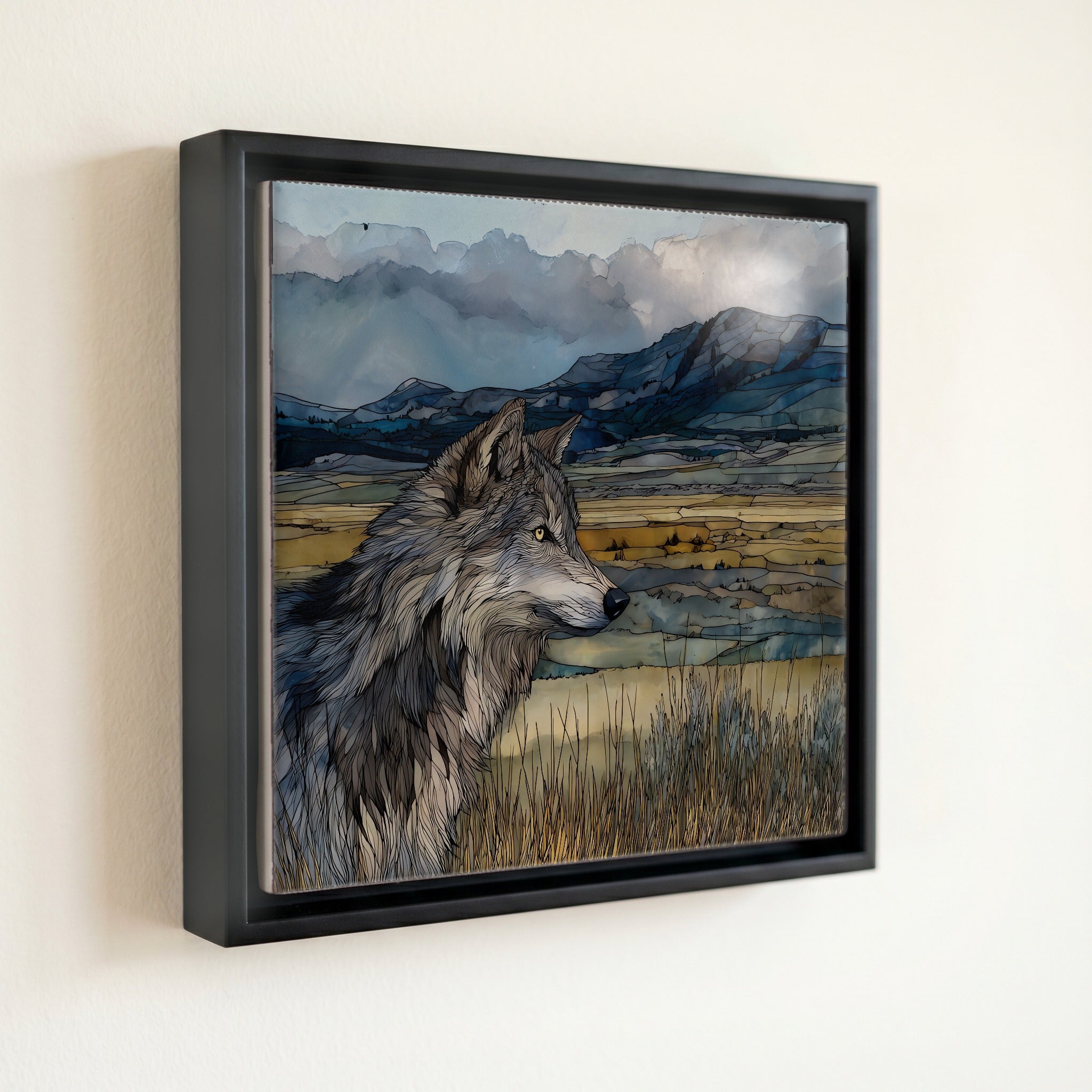 a gray wolf — front