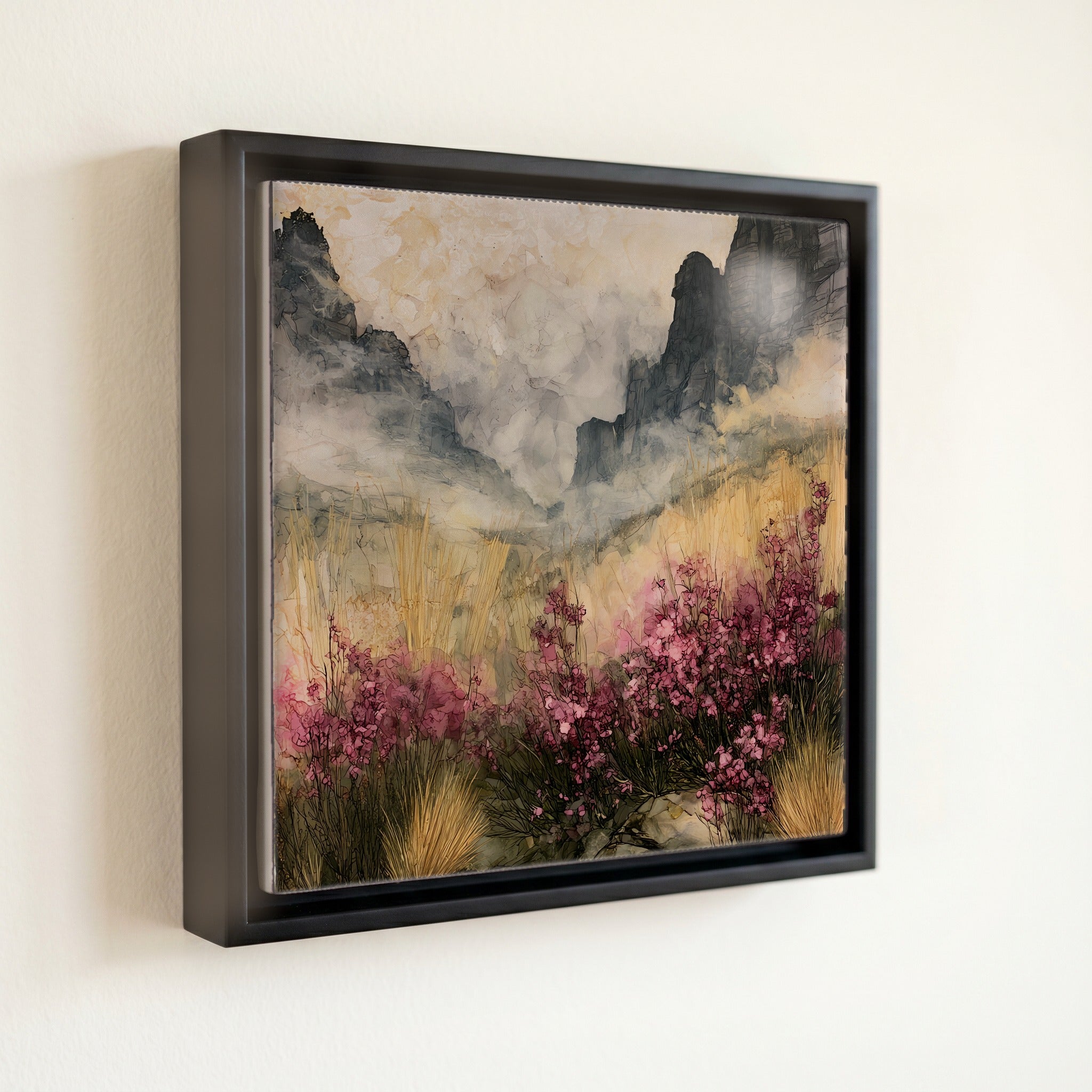 a hillside of pink ericas and — front