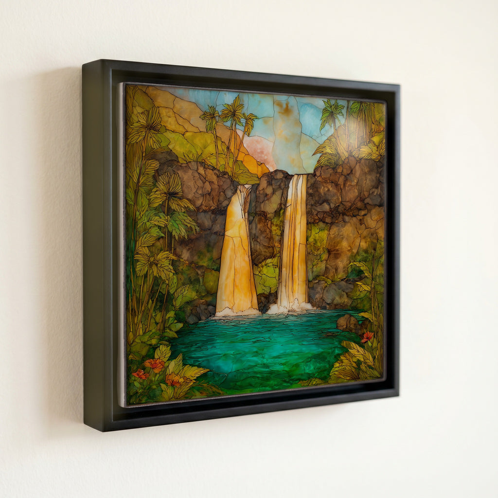 Twin Falls Hana Maui Ceramic Art Tile — front