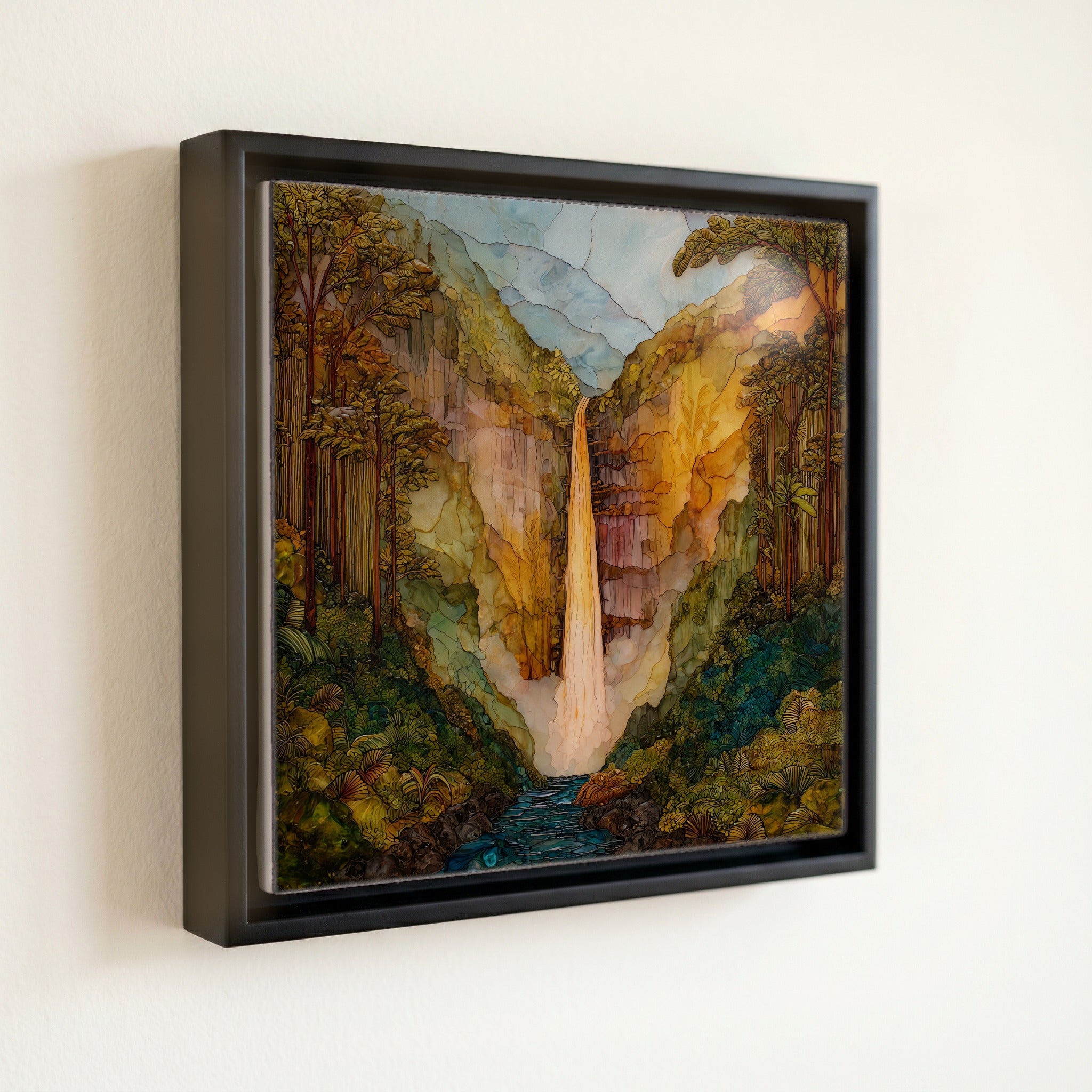 Akaka Falls Big Island Ceramic Art Tile — front