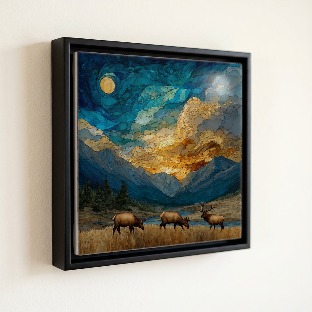 an elk herd grazing — front