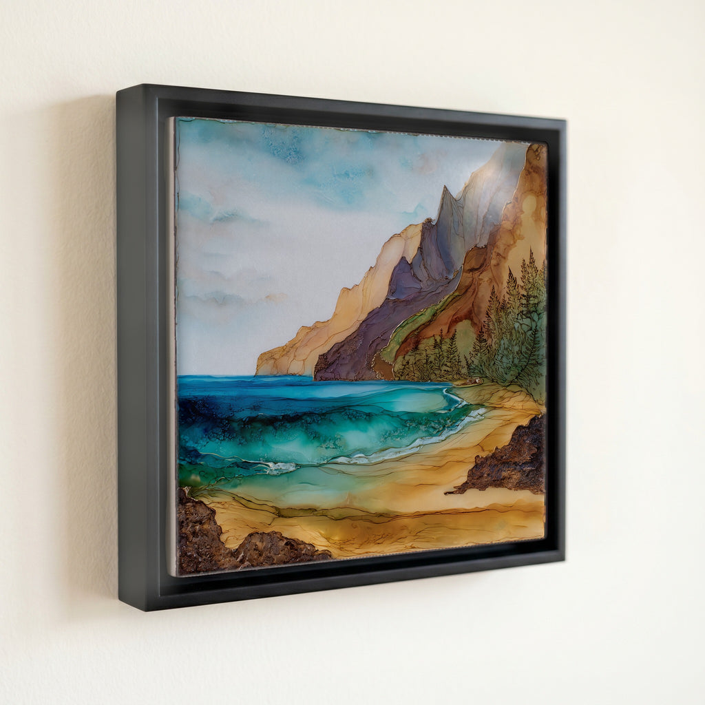 Hanakapiai Beach Kauai Ceramic Art Tile — front