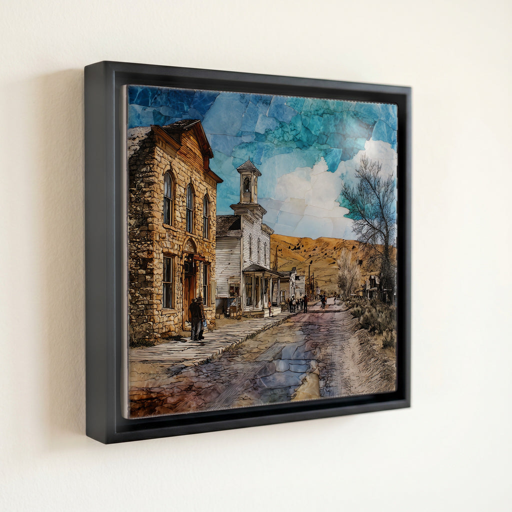 Bannack Ghost Town along its dusty — front