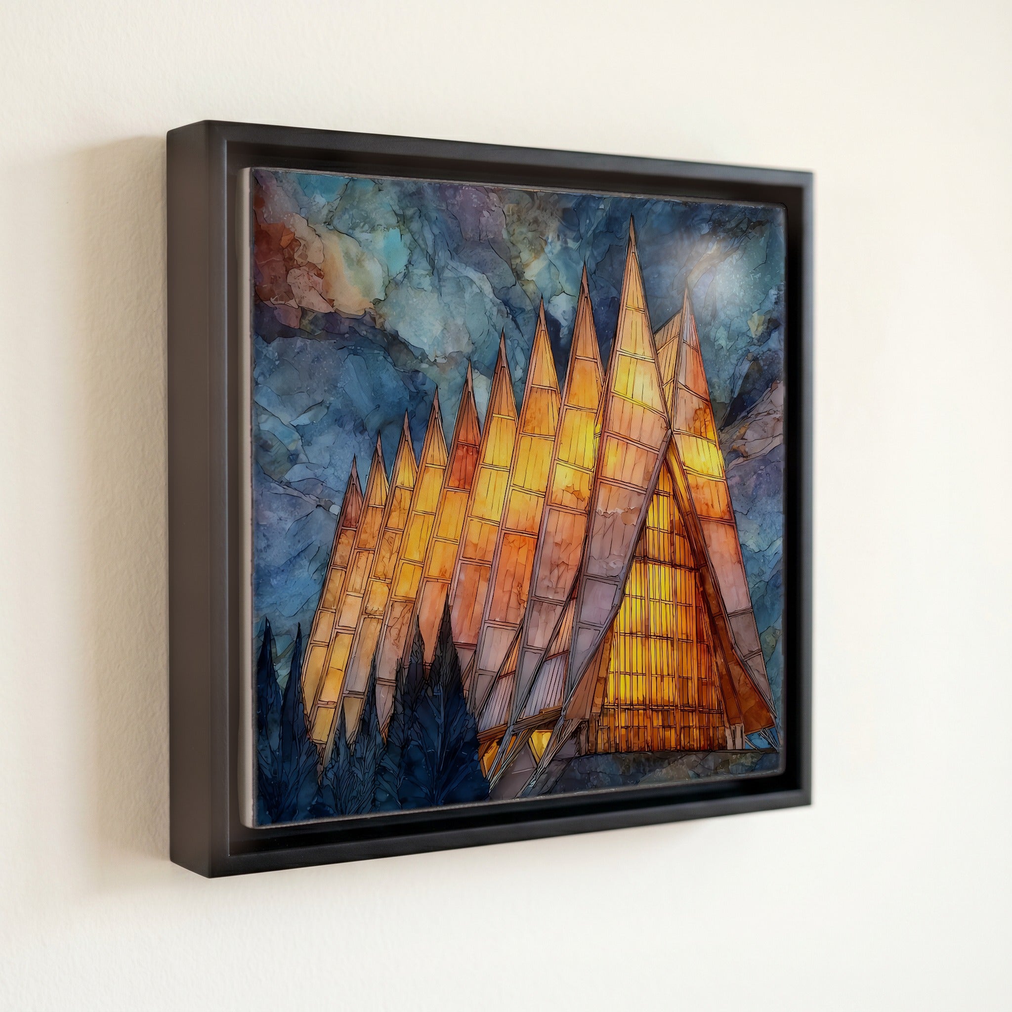 Air Force Academy Cadet Chapel Front Range Ceramic Art Tile — front
