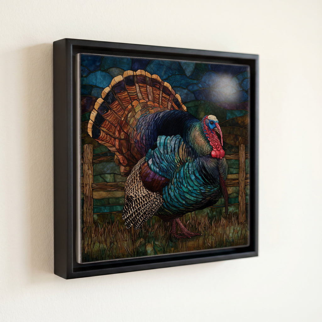 a wild tom turkey strutting in — front