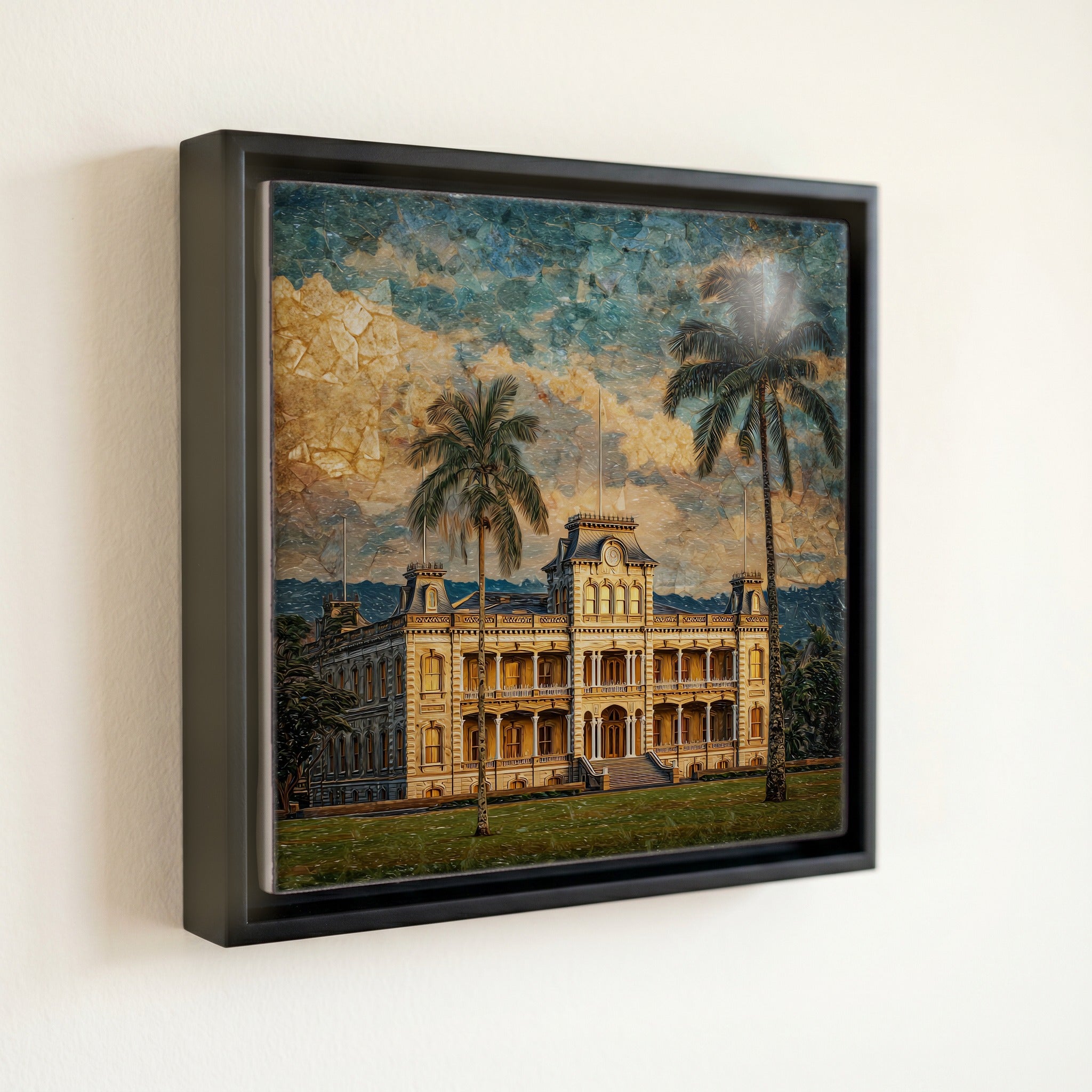 Iolani Palace Oahu Ceramic Art Tile — front