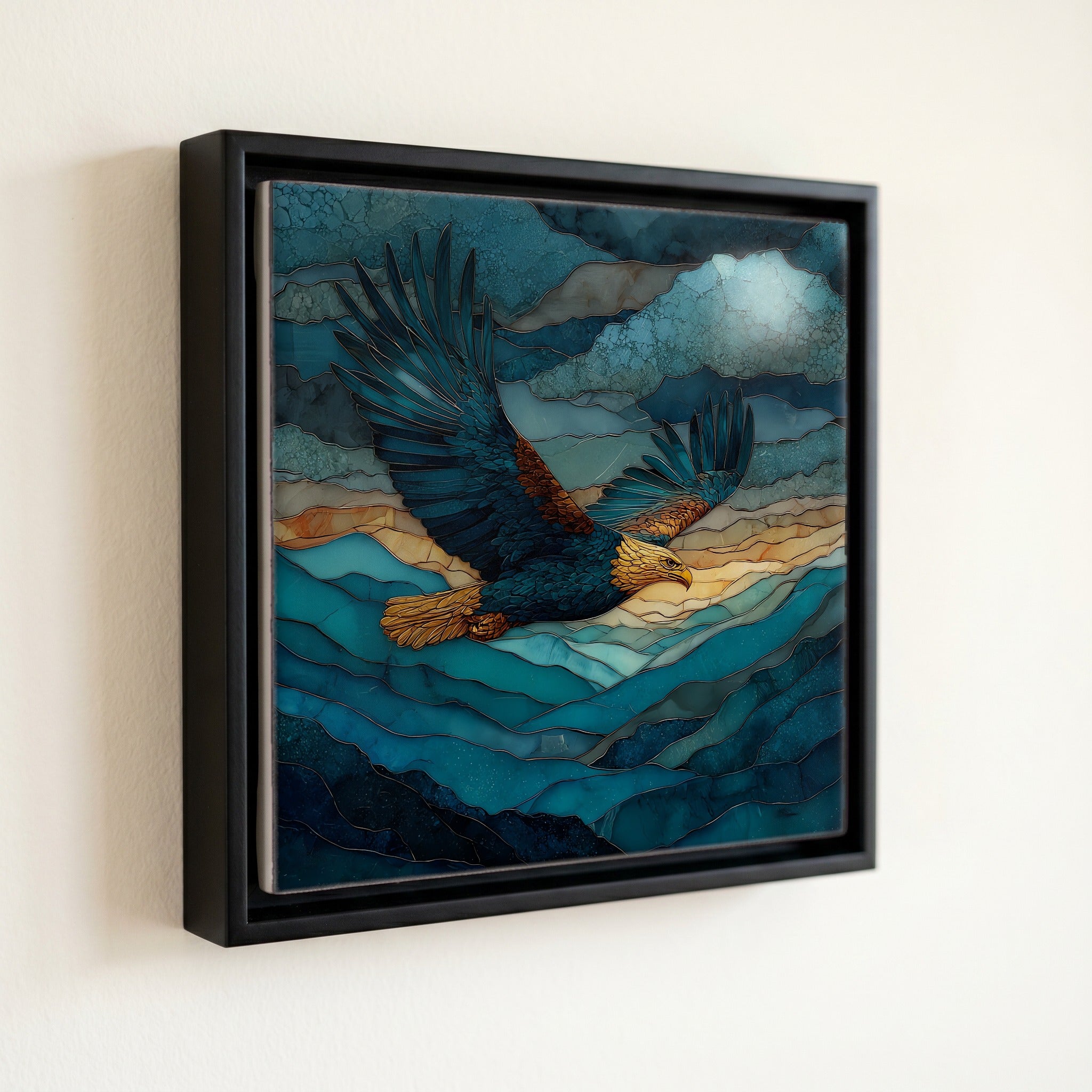 a golden eagle soaring — front