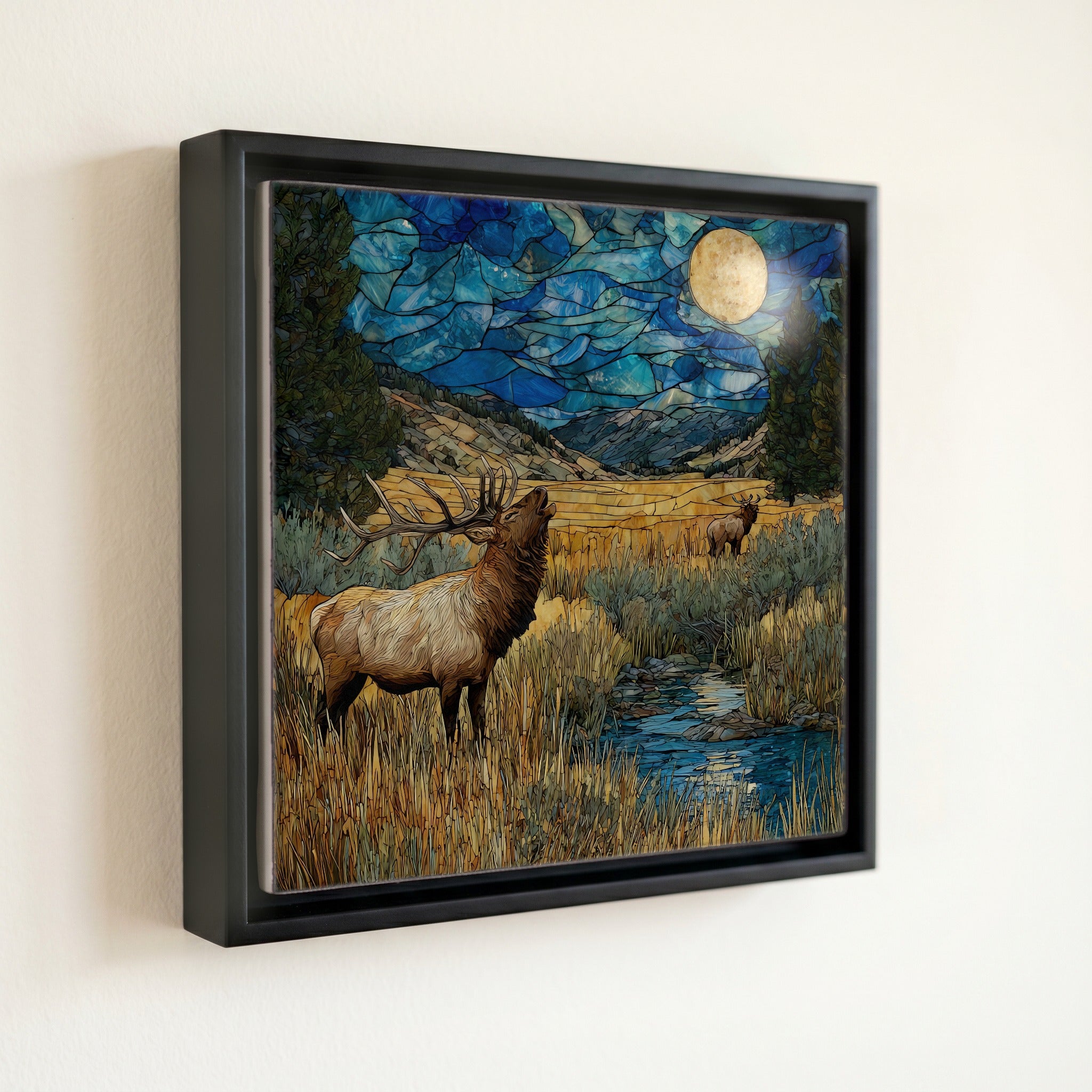 a six-by-six bull elk bugling in — front