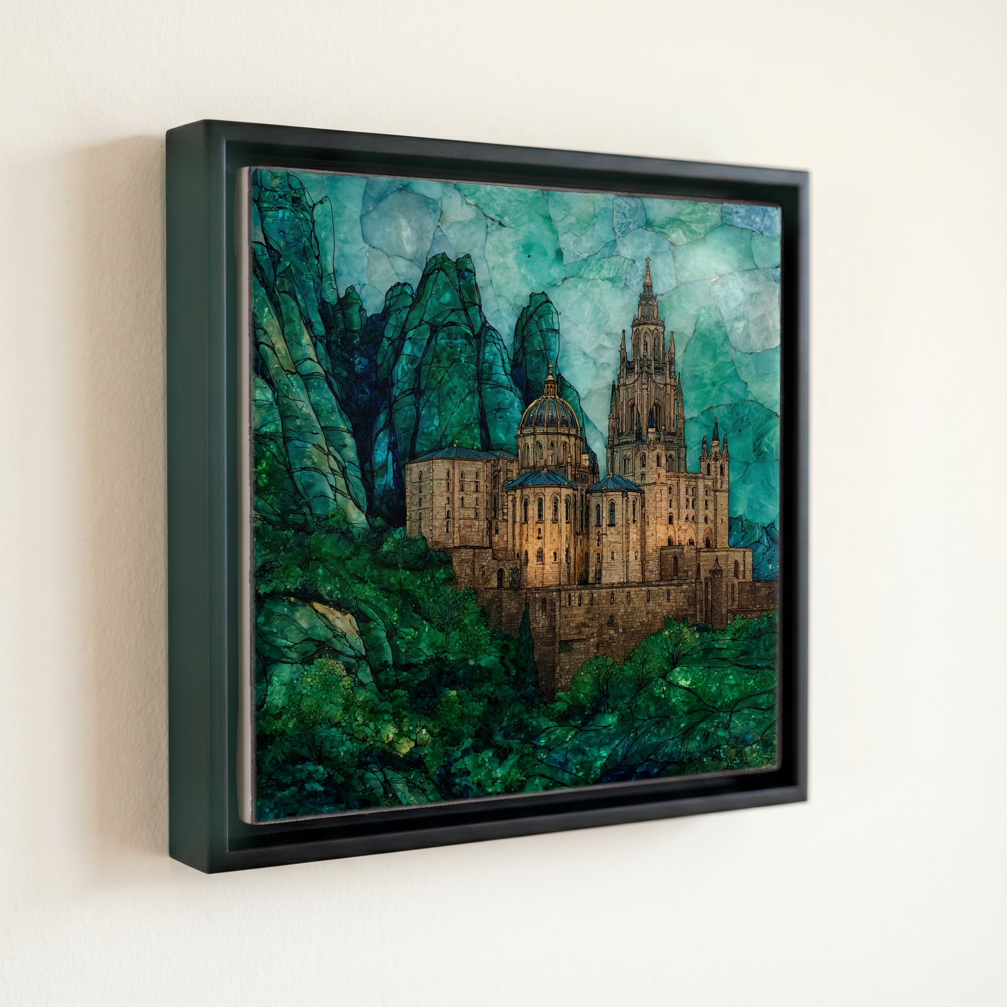 Montserrat monastery on jagged peaks — front