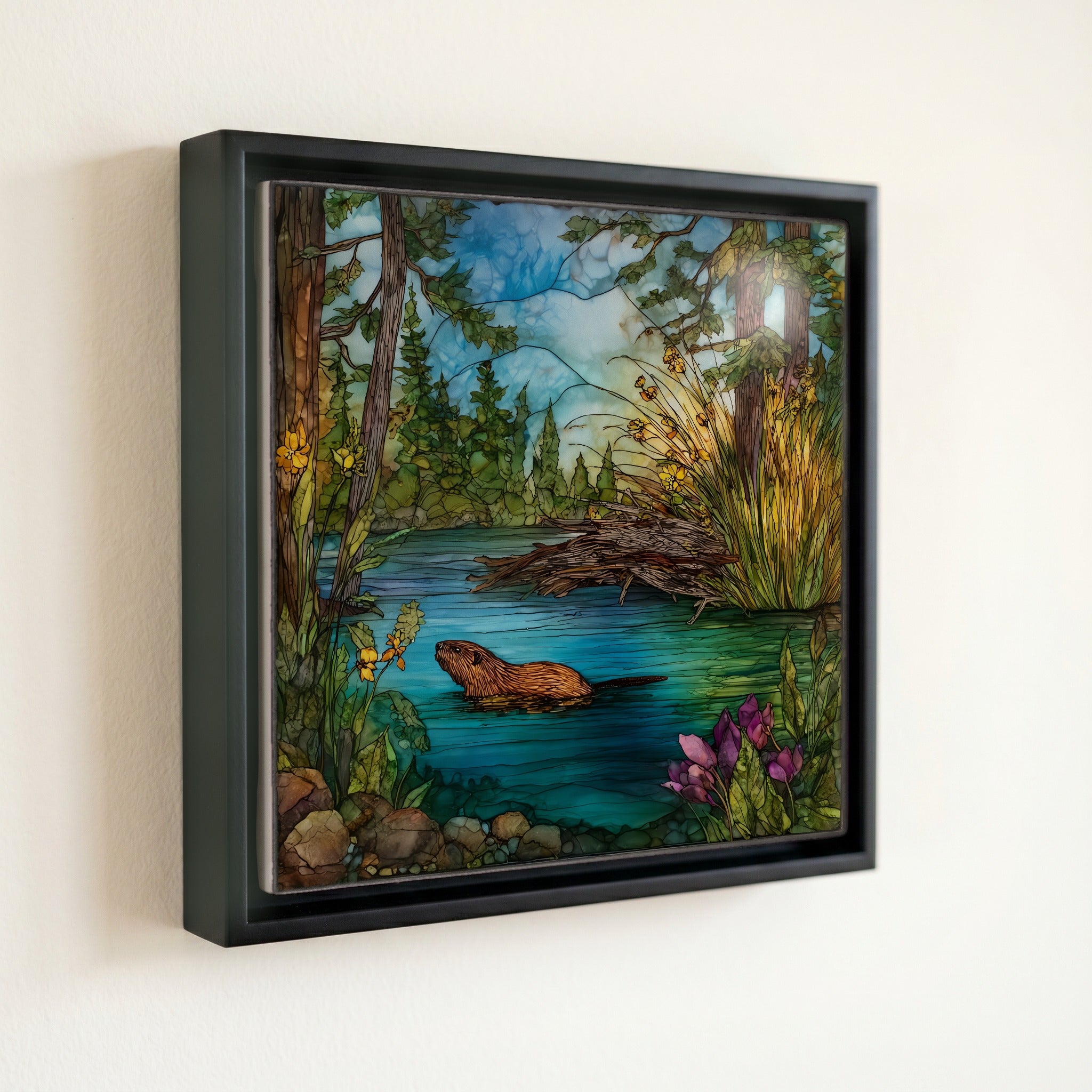 a stick-and-mud beaver lodge — front