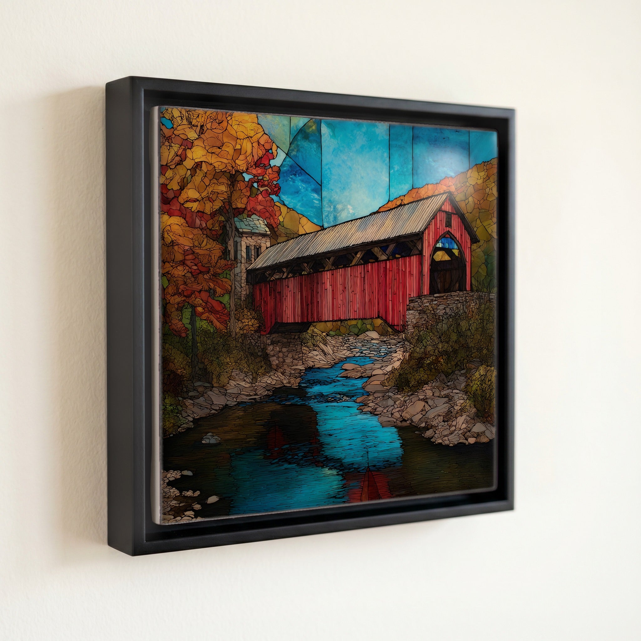 the Quechee covered bridge over the — front