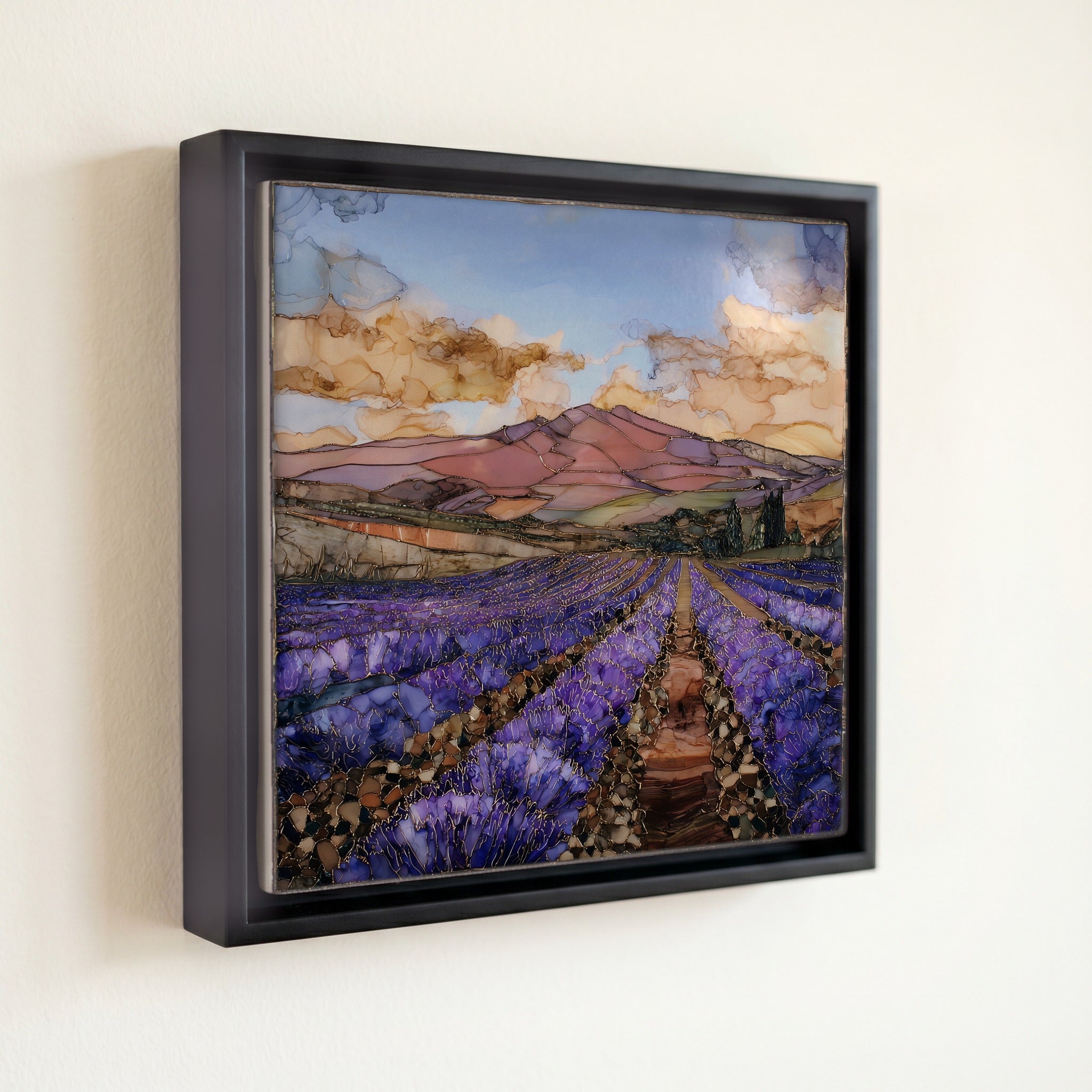 Kula Lavender Maui Ceramic Art Tile — front