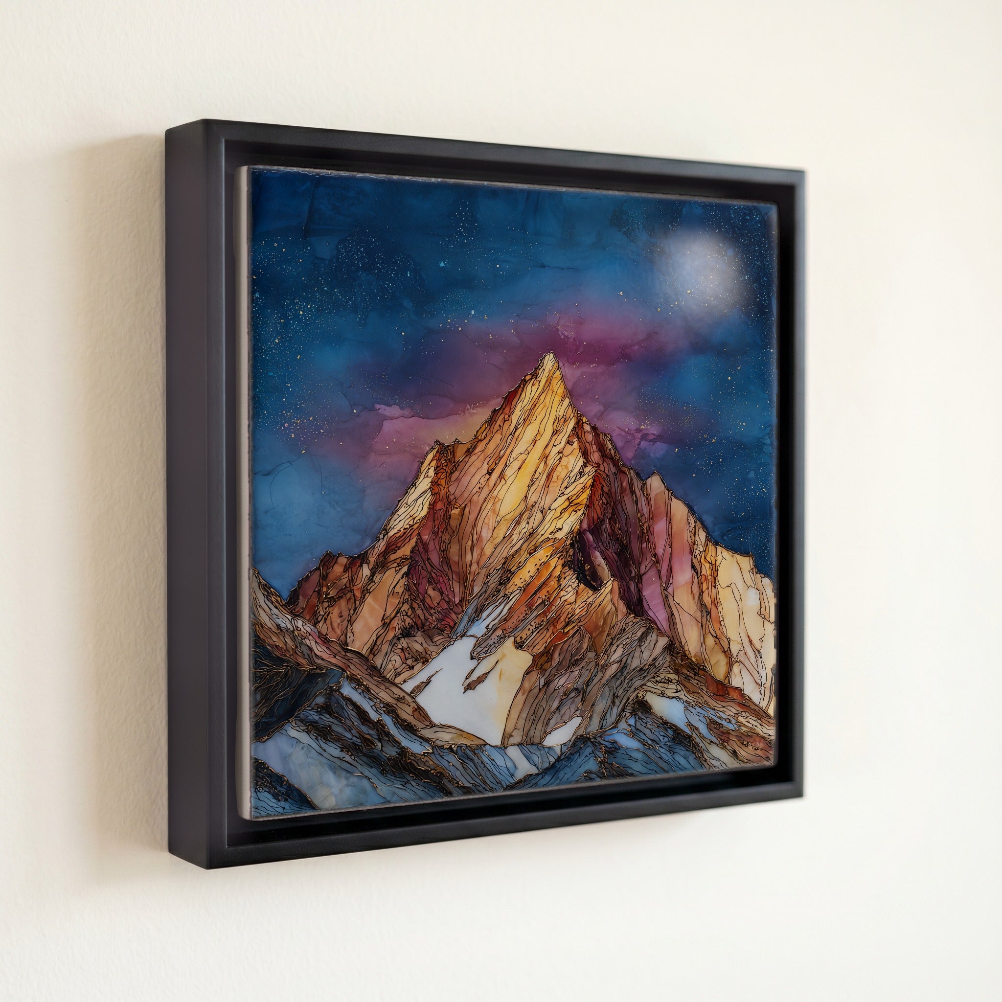 Snowy Mount Sneffels alpenglow San Juans Ceramic Art Tile — front