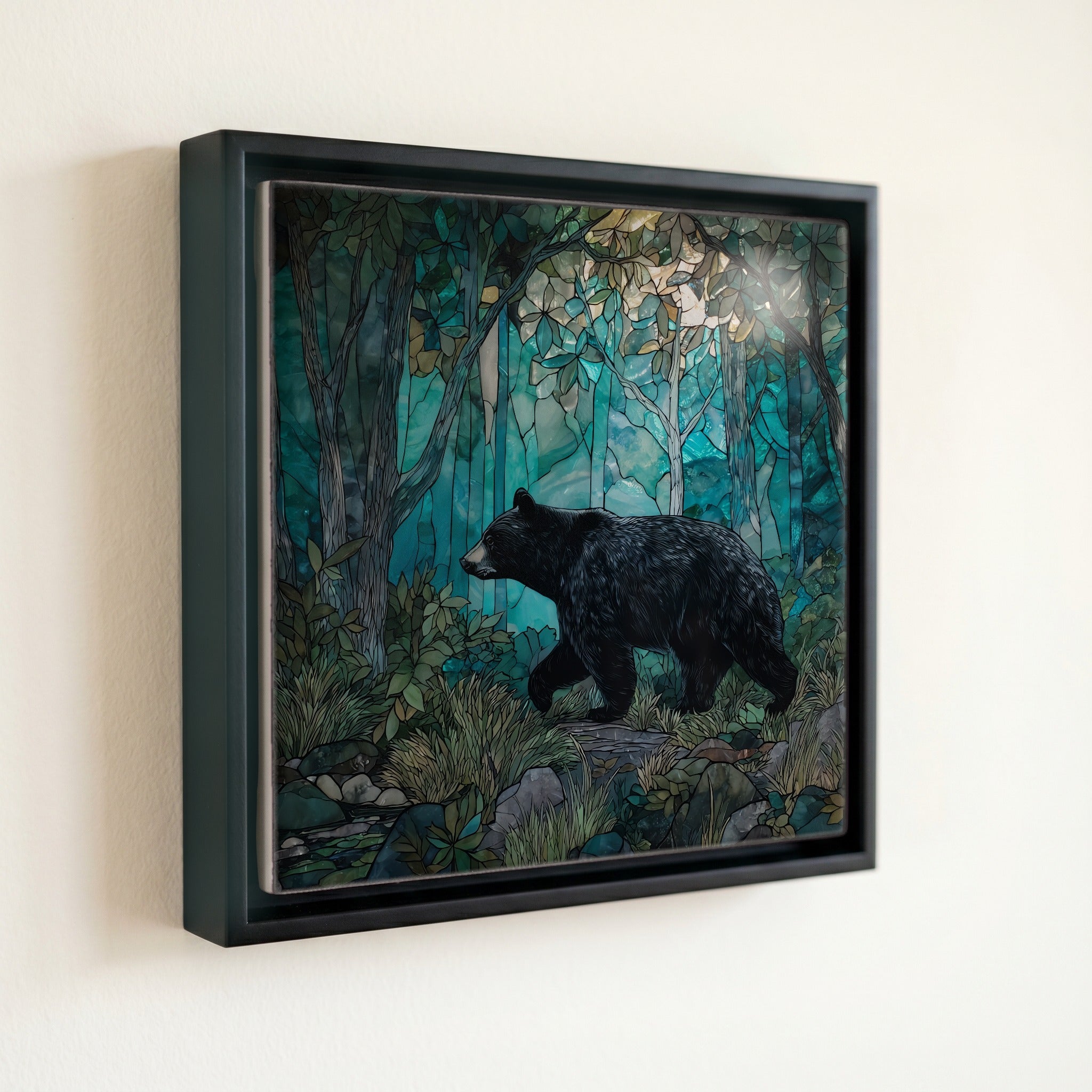a black bear walking — front